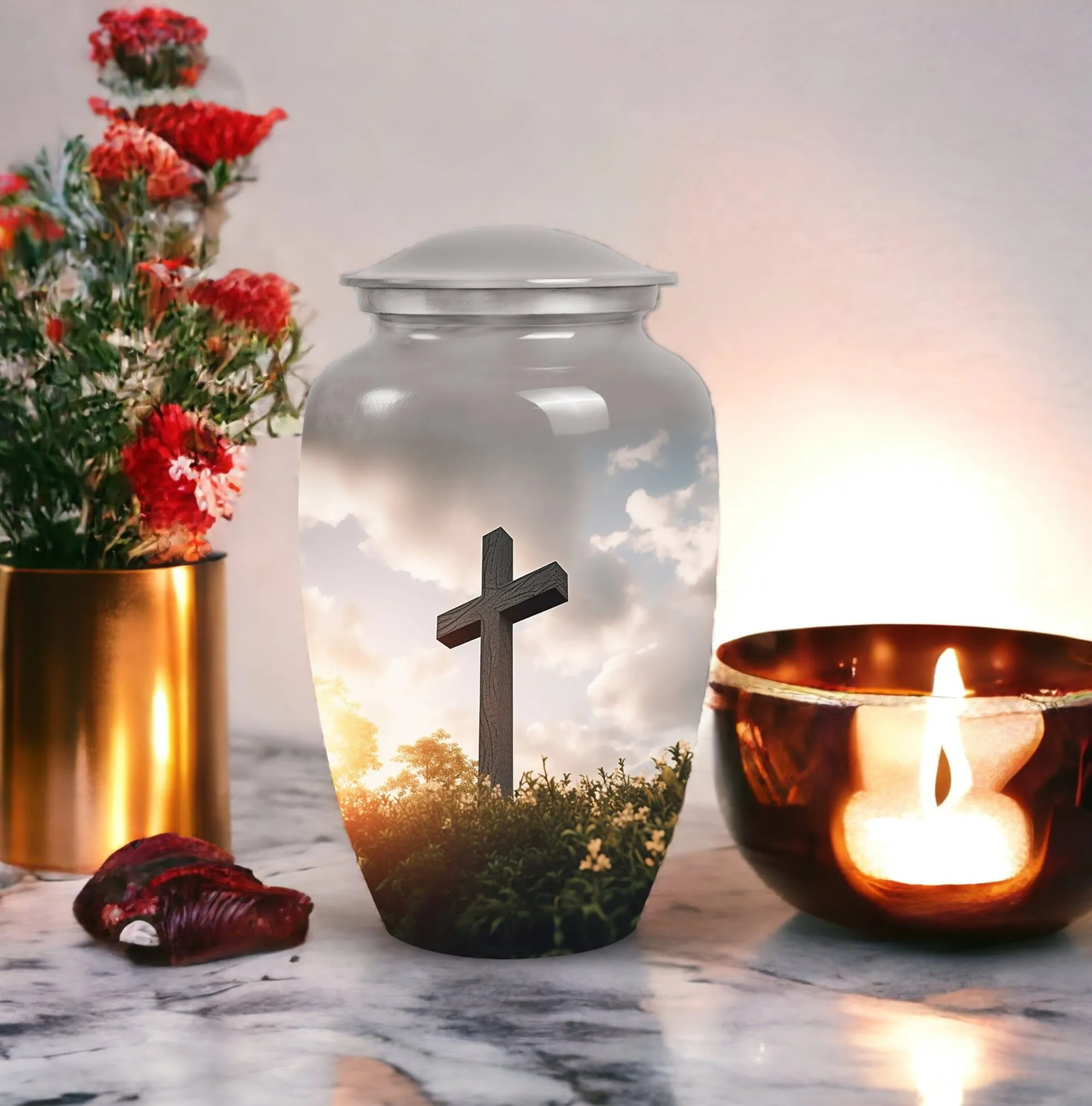 Faith Jesus Christ Cross Memorial Urn, Perfect Resting Place