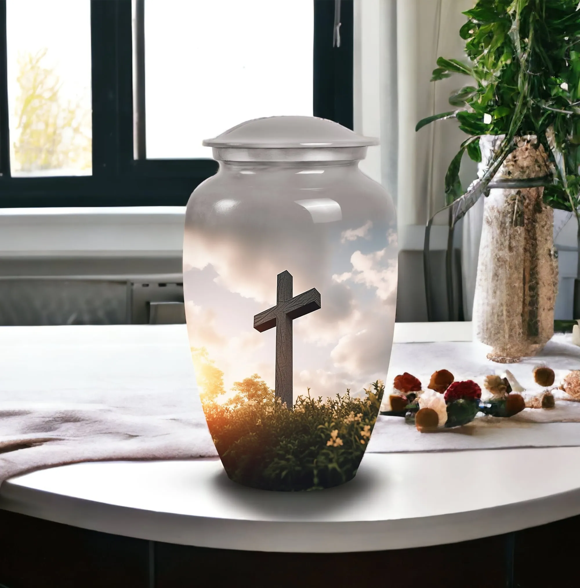Faith Jesus Christ Cross Memorial Urn, Perfect Resting Place