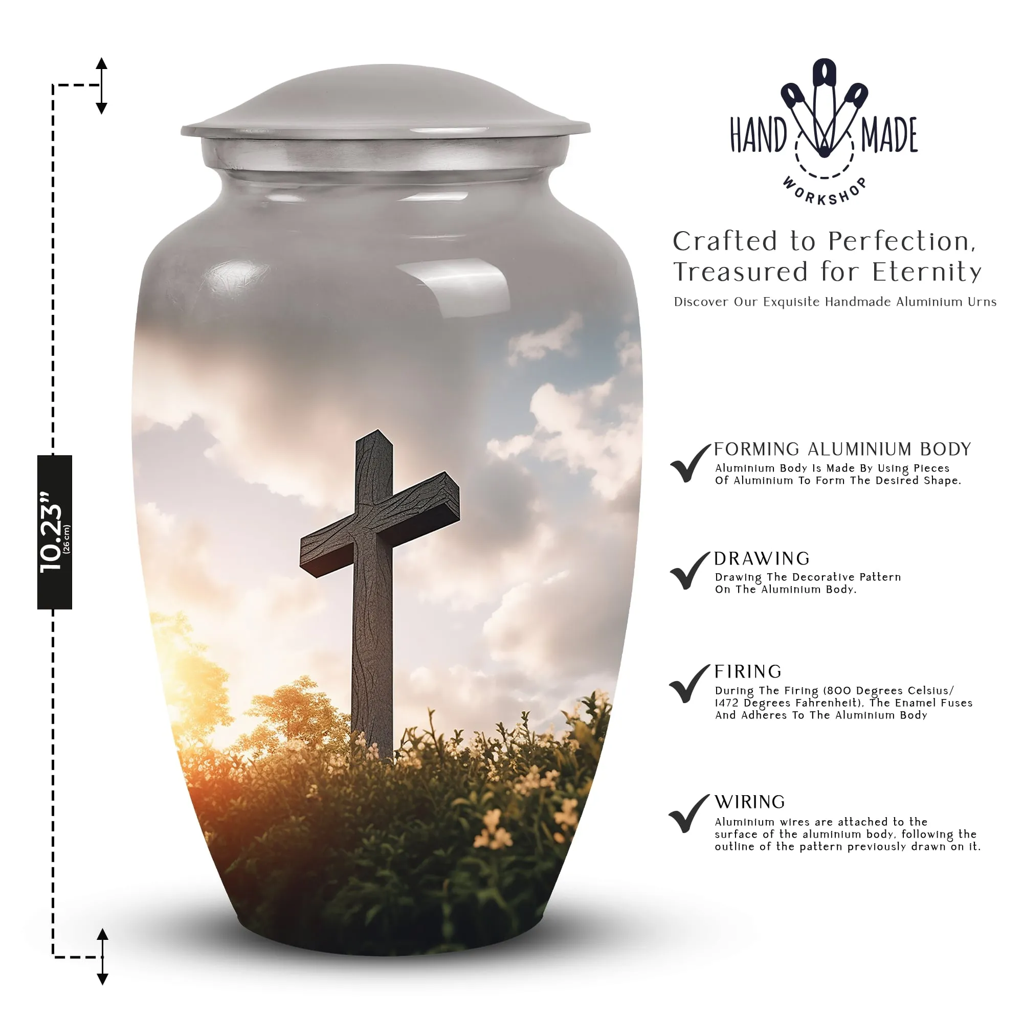 Faith Jesus Christ Cross Memorial Urn, Perfect Resting Place