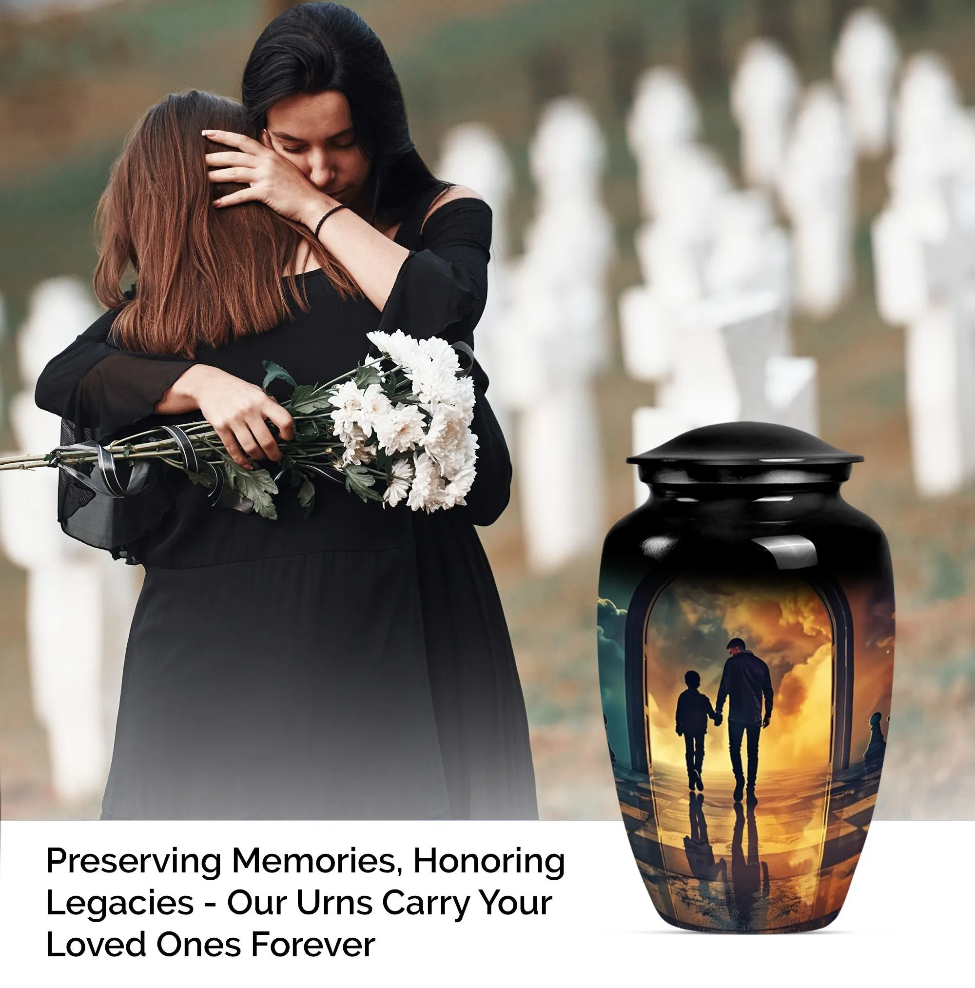 Father Cremation Urn for Human Ashes , Large Cremation Urn