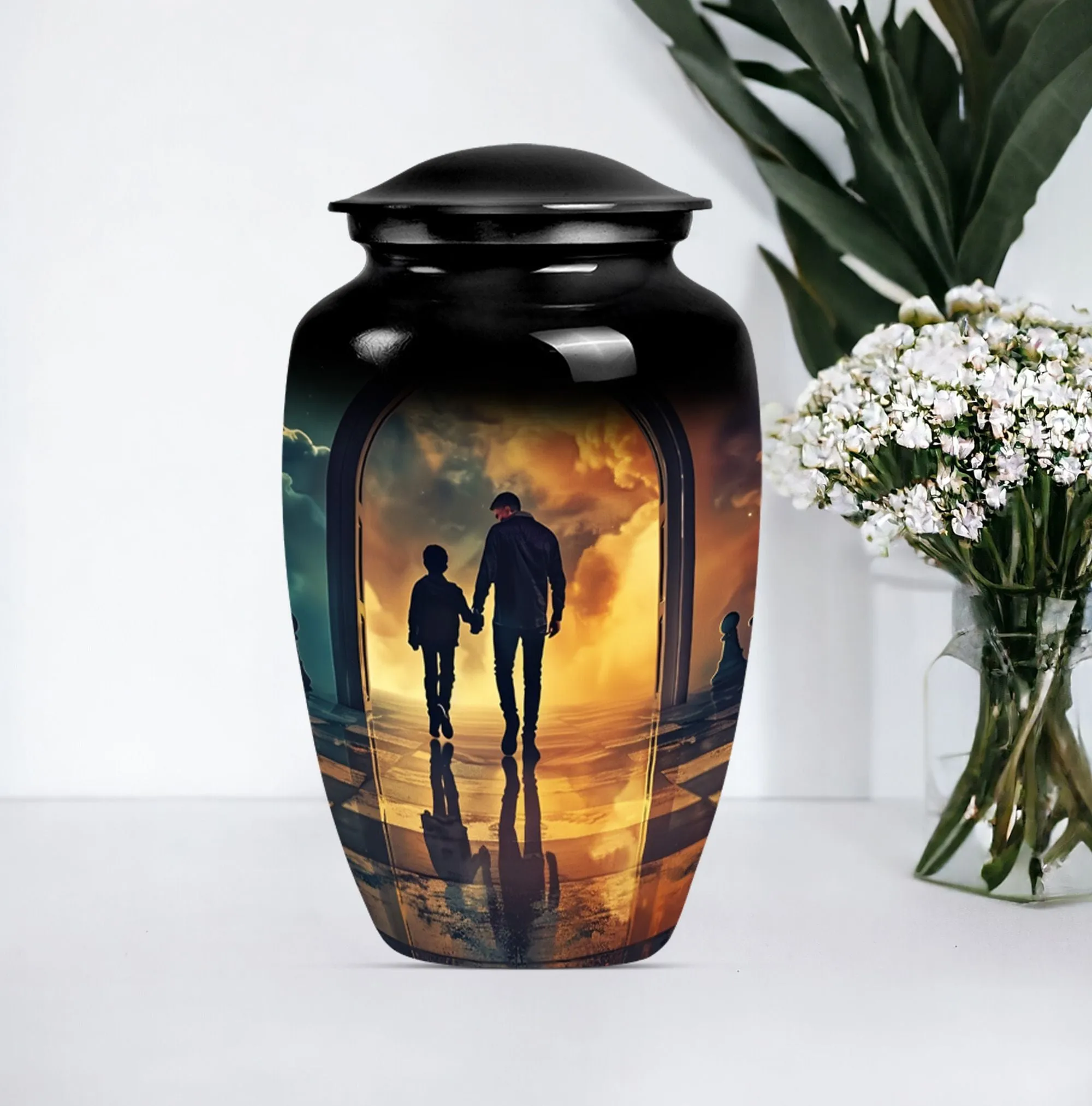 Father Cremation Urn for Human Ashes , Large Cremation Urn