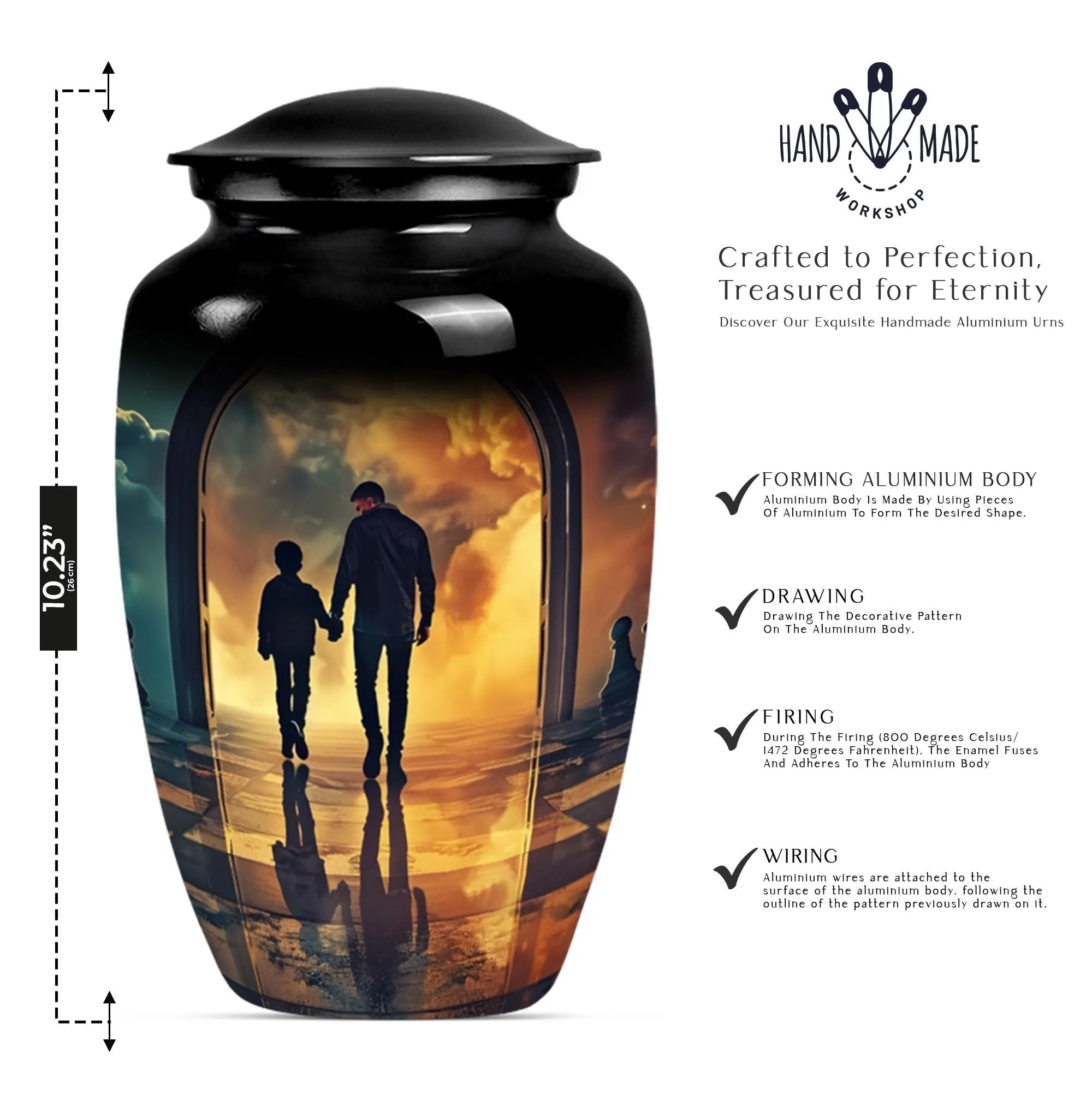 Father Cremation Urn for Human Ashes , Large Cremation Urn