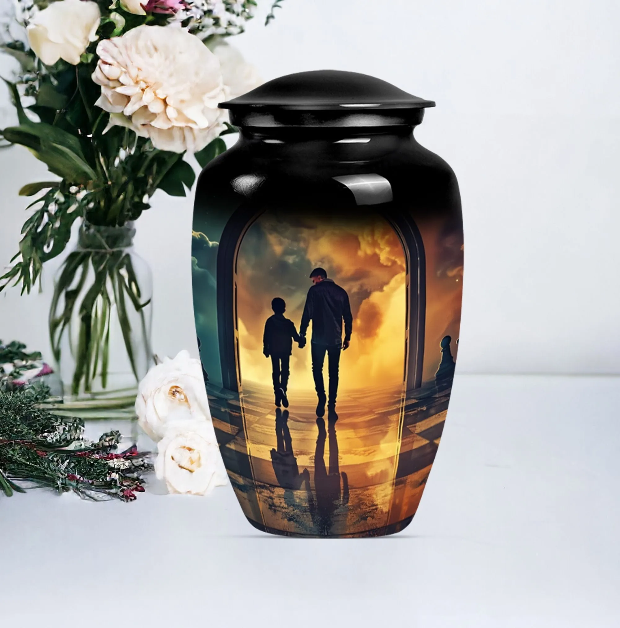 Father Cremation Urn for Human Ashes , Large Cremation Urn