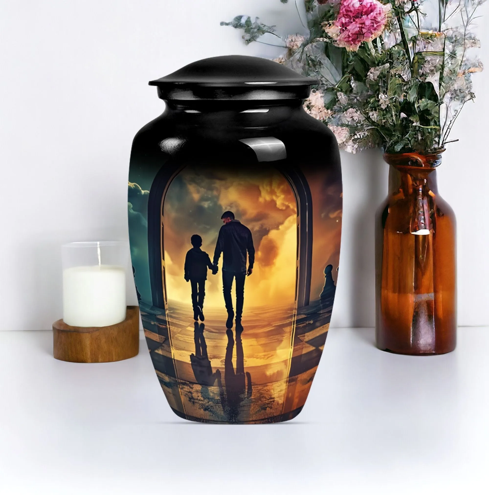 Father Cremation Urn for Human Ashes , Large Cremation Urn