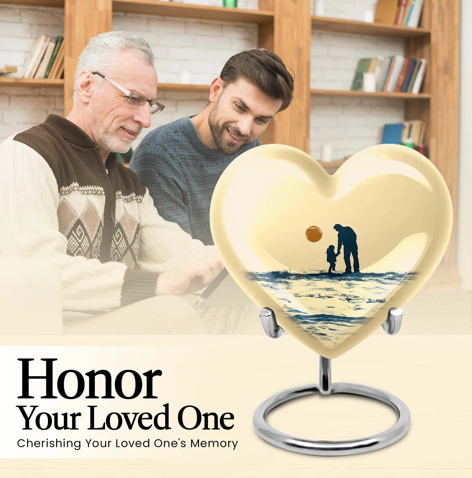 Father Son Fishing Adventure: Cremation Urn for Ashes of Beloved