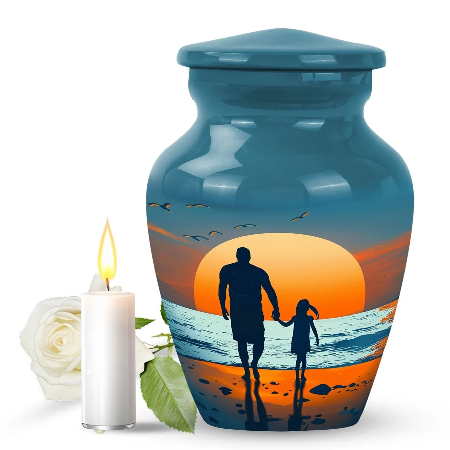 Father-Son Lakeside Reverie - Memorial & Cremation Urn for Men