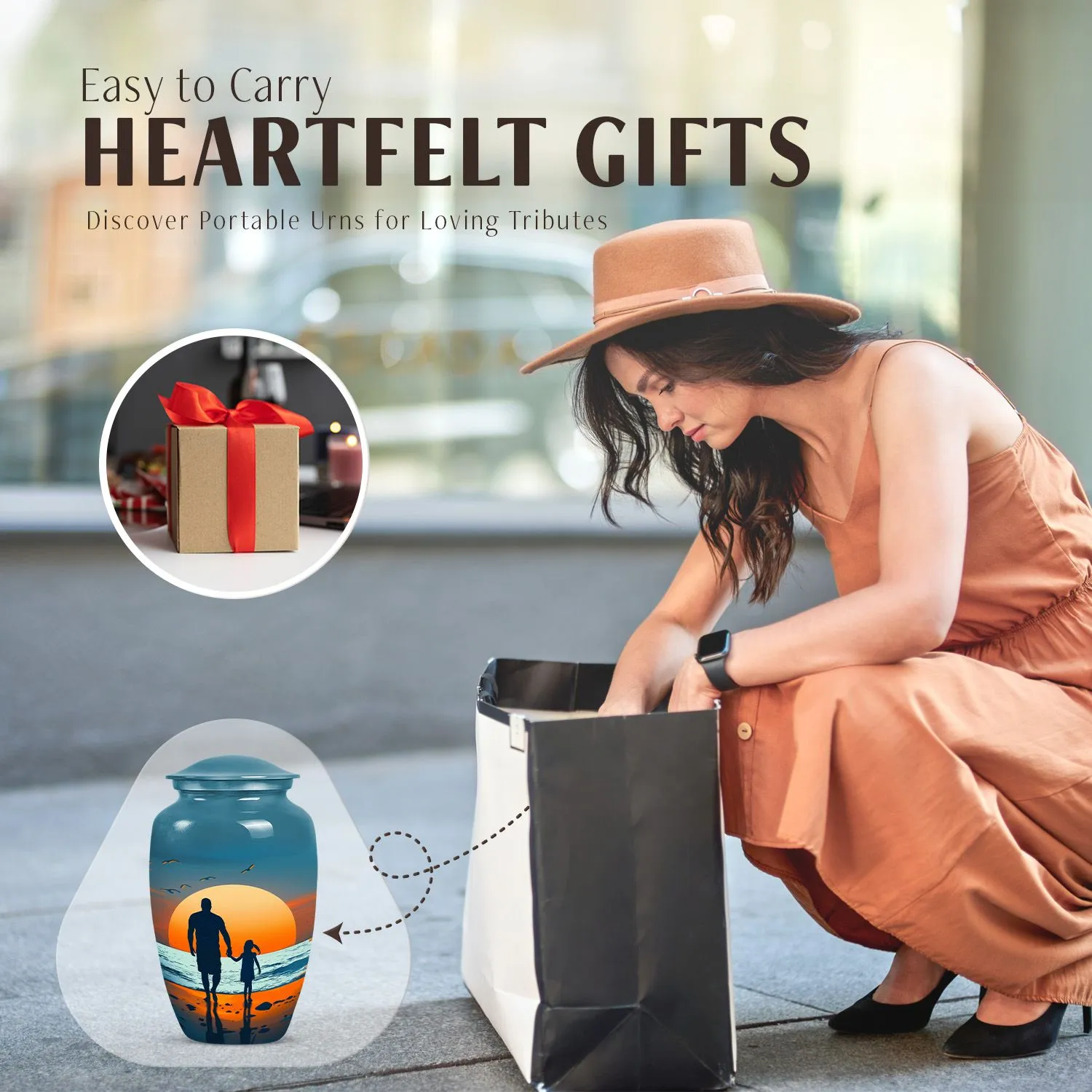 Father-Son Lakeside Reverie - Memorial & Cremation Urn for Men