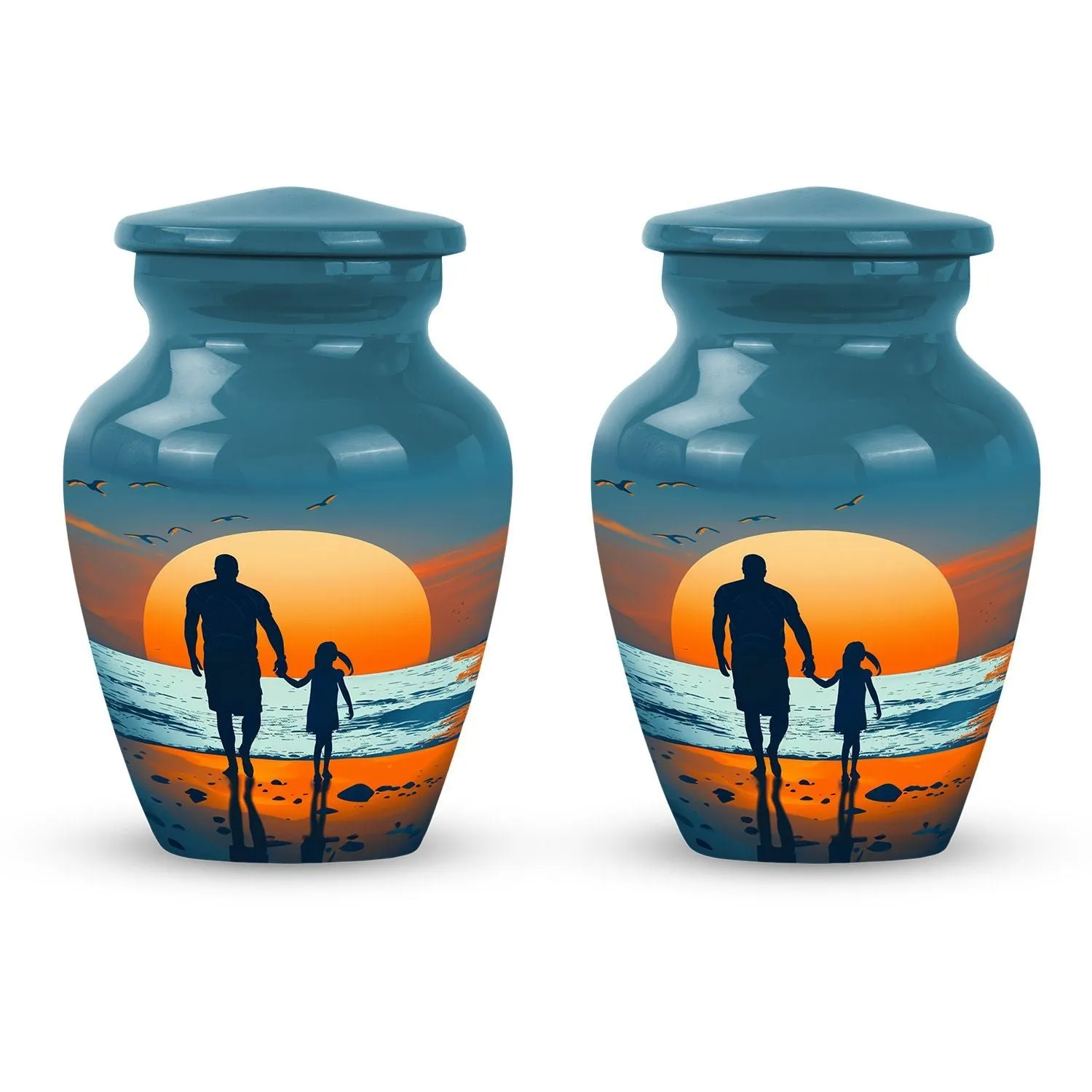 Father-Son Lakeside Reverie - Memorial & Cremation Urn for Men