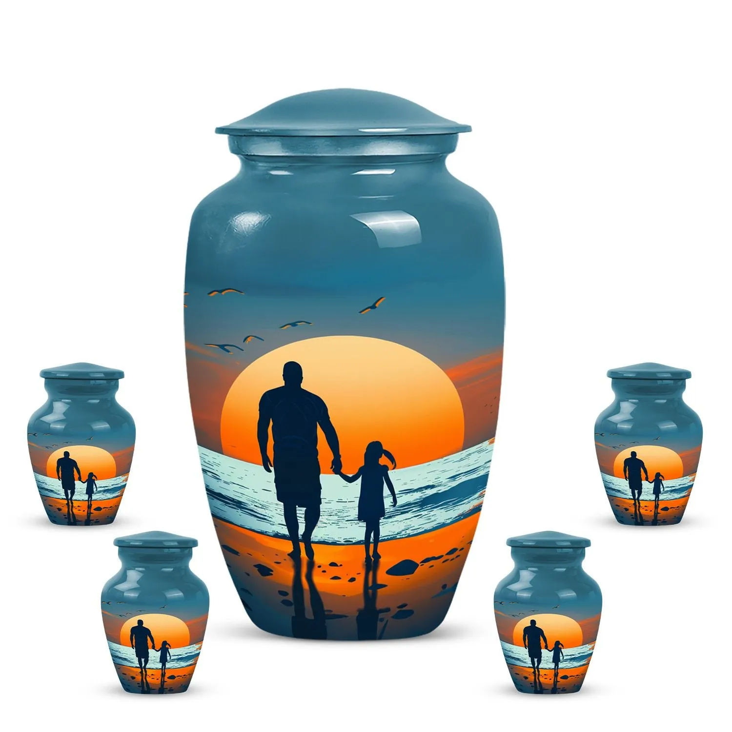 Father-Son Lakeside Reverie - Memorial & Cremation Urn for Men