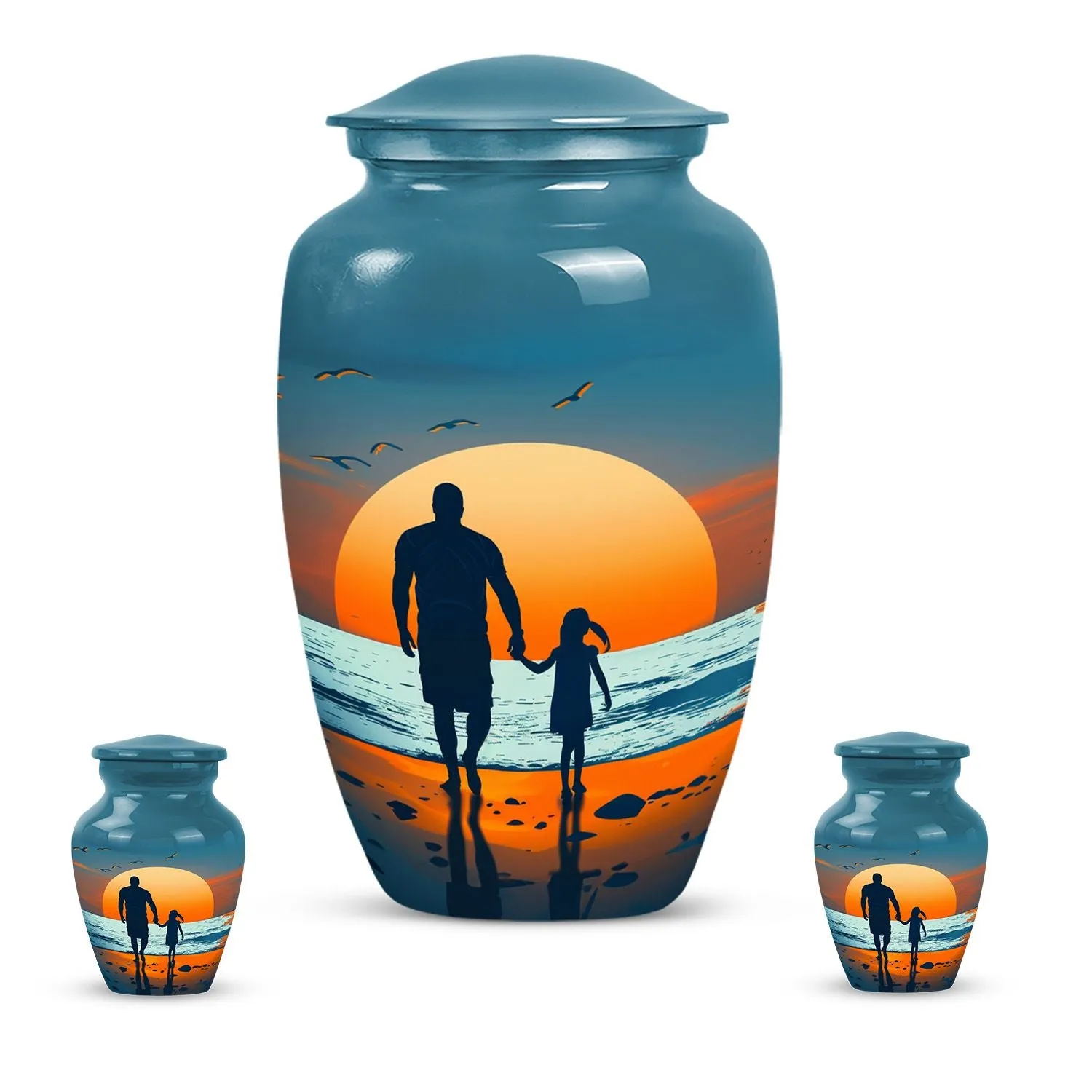 Father-Son Lakeside Reverie - Memorial & Cremation Urn for Men