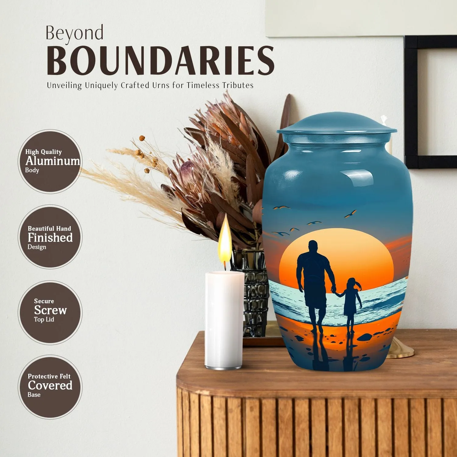 Father-Son Lakeside Reverie - Memorial & Cremation Urn for Men
