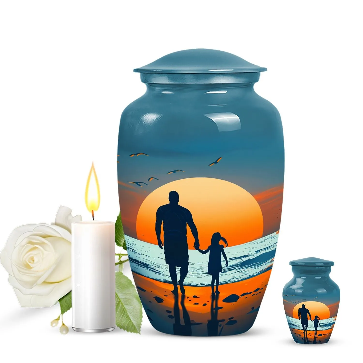 Father-Son Lakeside Reverie - Memorial & Cremation Urn for Men