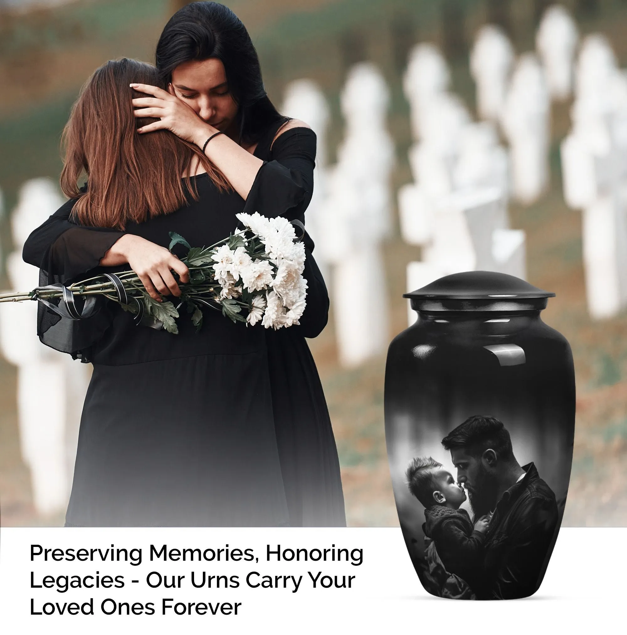 Father's Eternal Rest - Funeral Burial Urn For Cremated Ashes