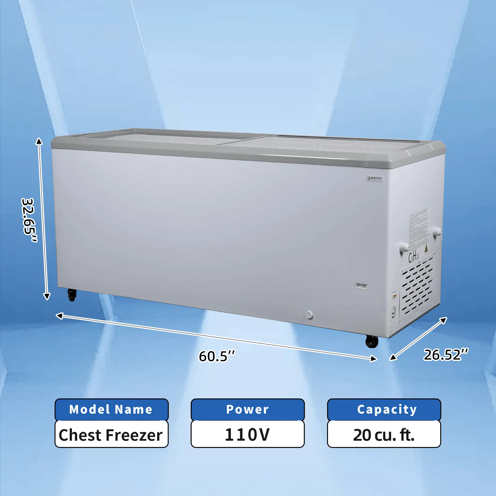FDF20CF 61'' Width Horizontal Display Island Freezer - Nafcool™ Commercial Freezer Icecream, frozen food, Ice bag and Gelato