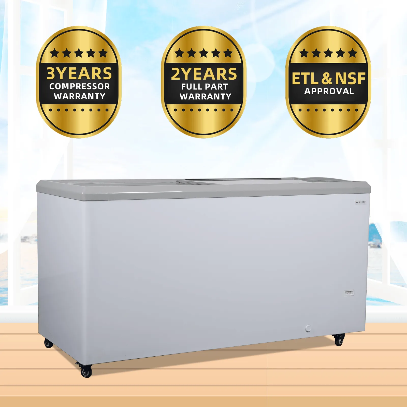 FDF23CF 71'' Width Horizontal Display Island Freezer - Nafcool™ Commercial Freezer Icecream, frozen food, Ice bag and Gelato