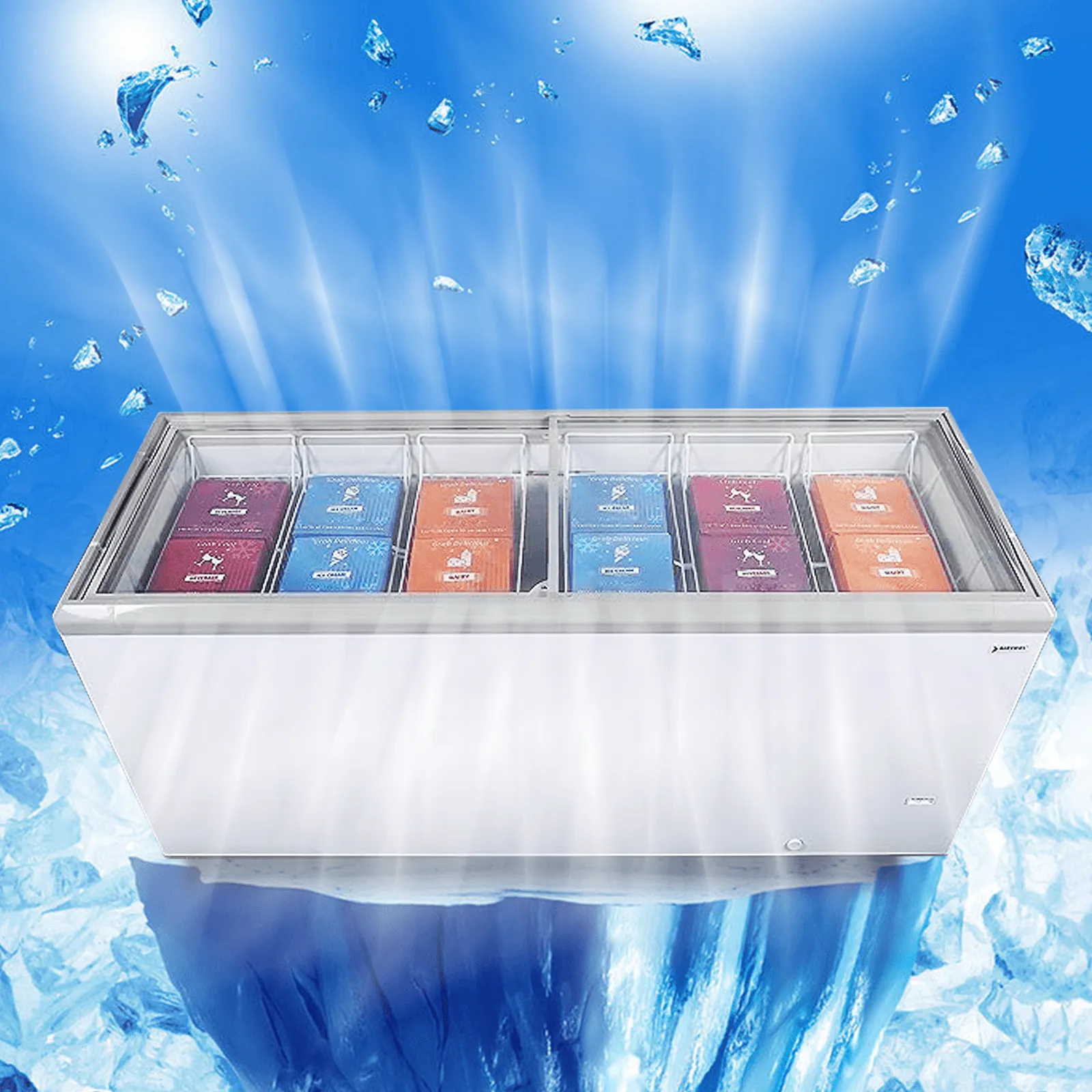 FDF23CF 71'' Width Horizontal Display Island Freezer - Nafcool™ Commercial Freezer Icecream, frozen food, Ice bag and Gelato