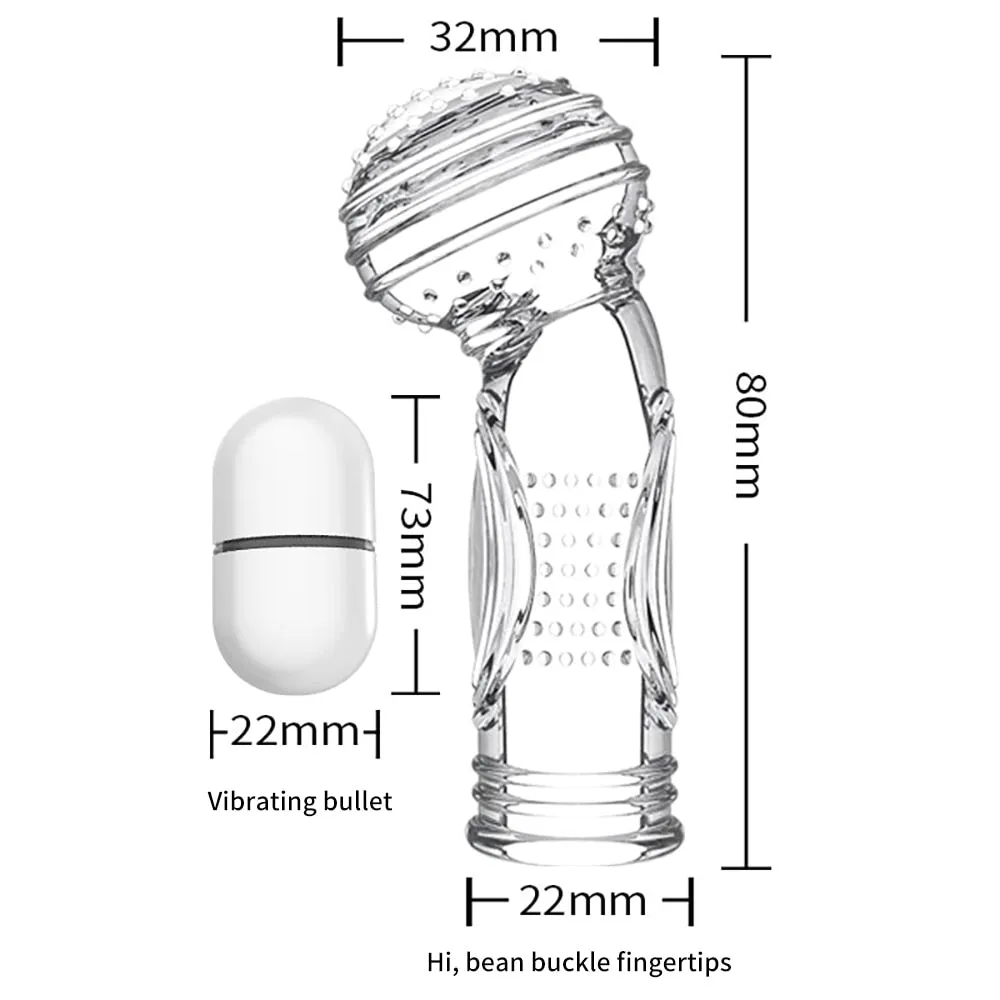 Finger Sleeve Vibrator G Spot Massage Masturbator for Women & Lesbian