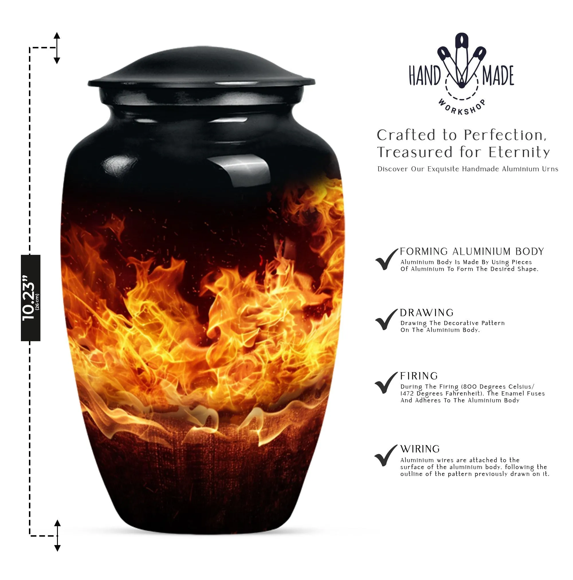 Fire Urn Elegance: Cremation Memorial for Women Ashes