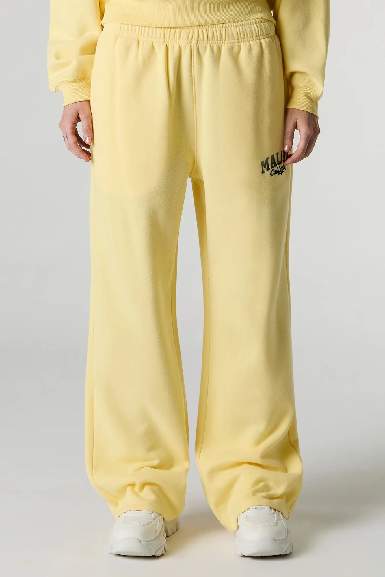 Fleece Varsity Wide Leg Sweatpant