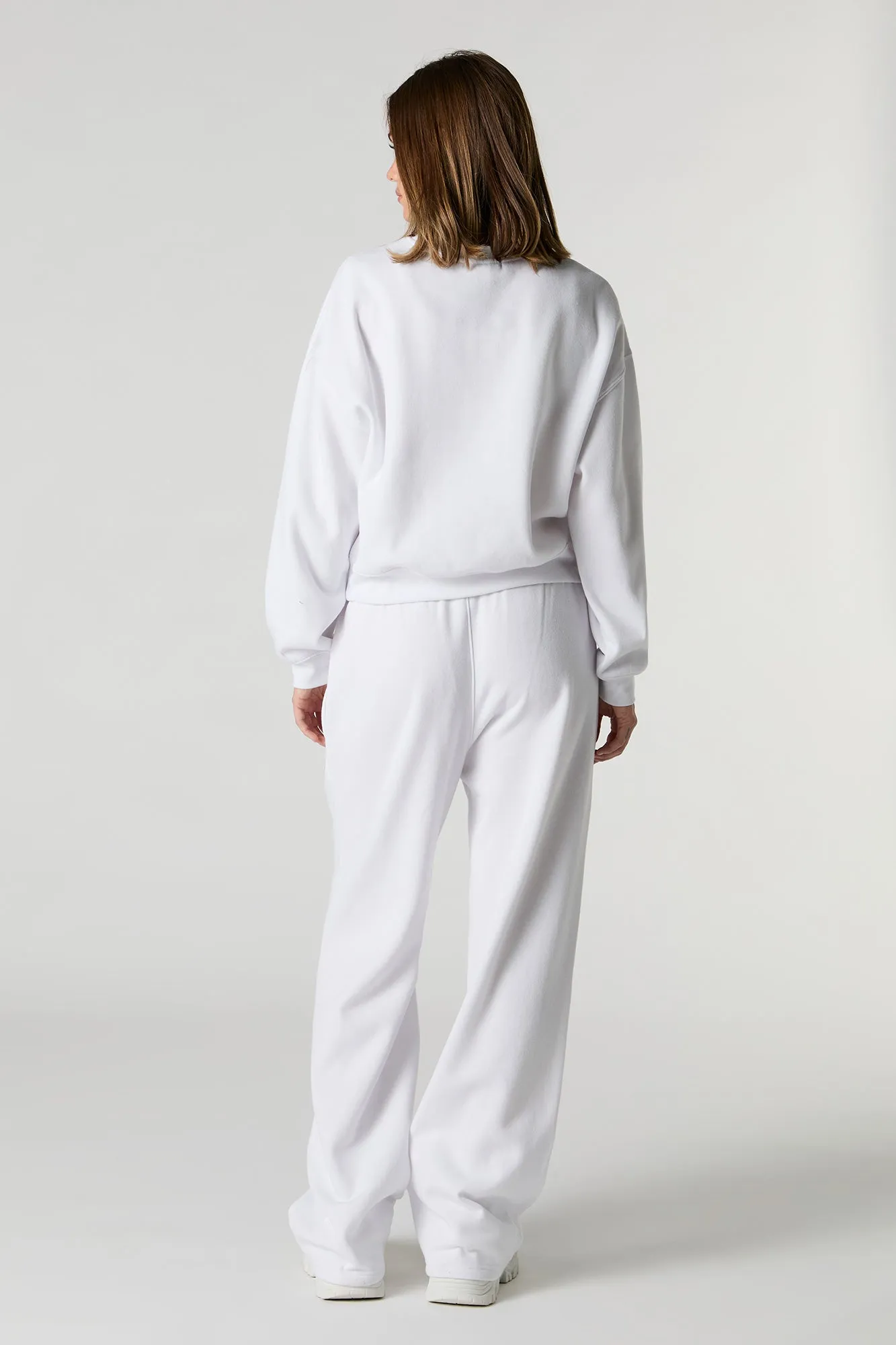 Fleece Varsity Wide Leg Sweatpant