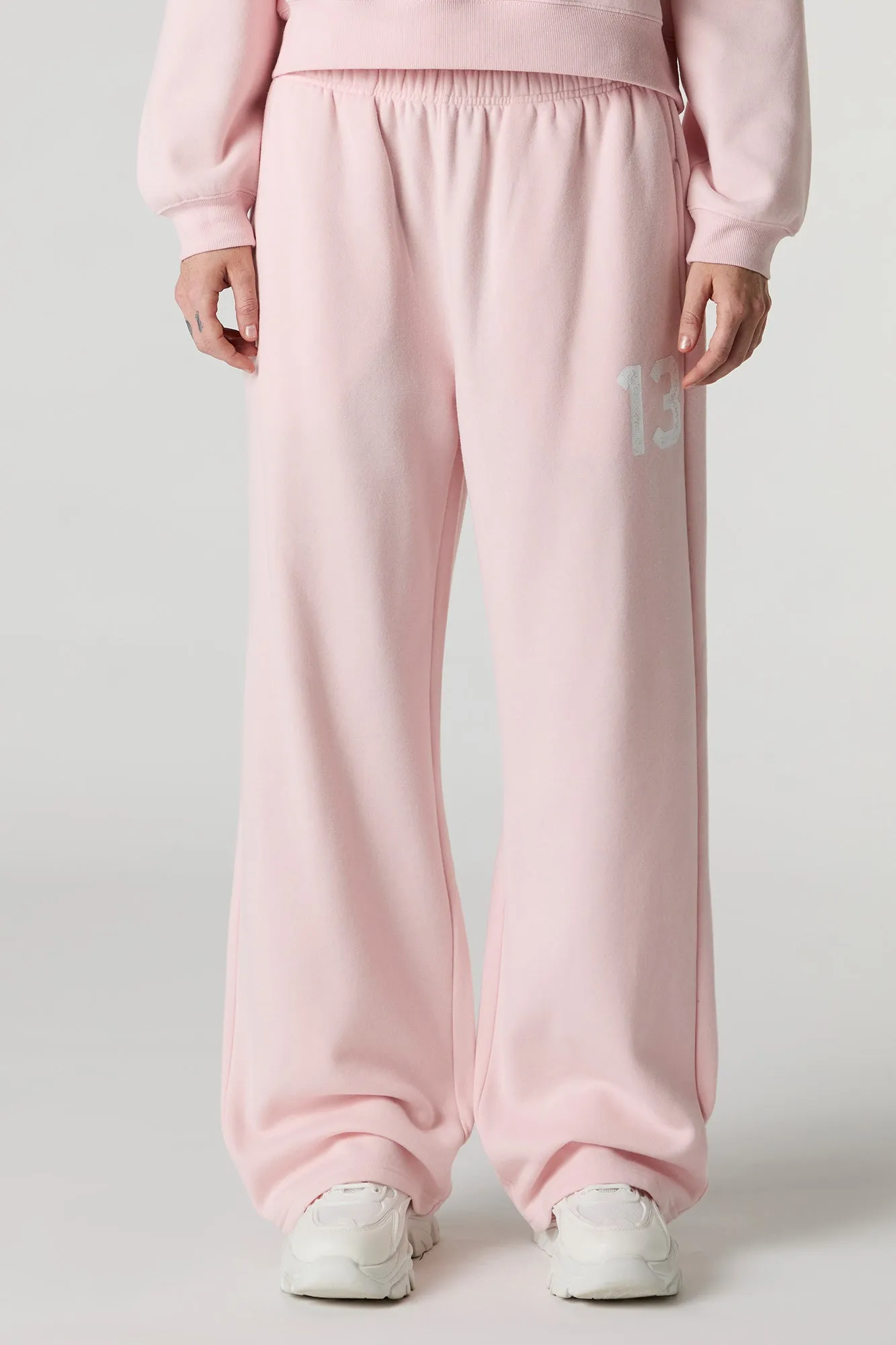 Fleece Varsity Wide Leg Sweatpant