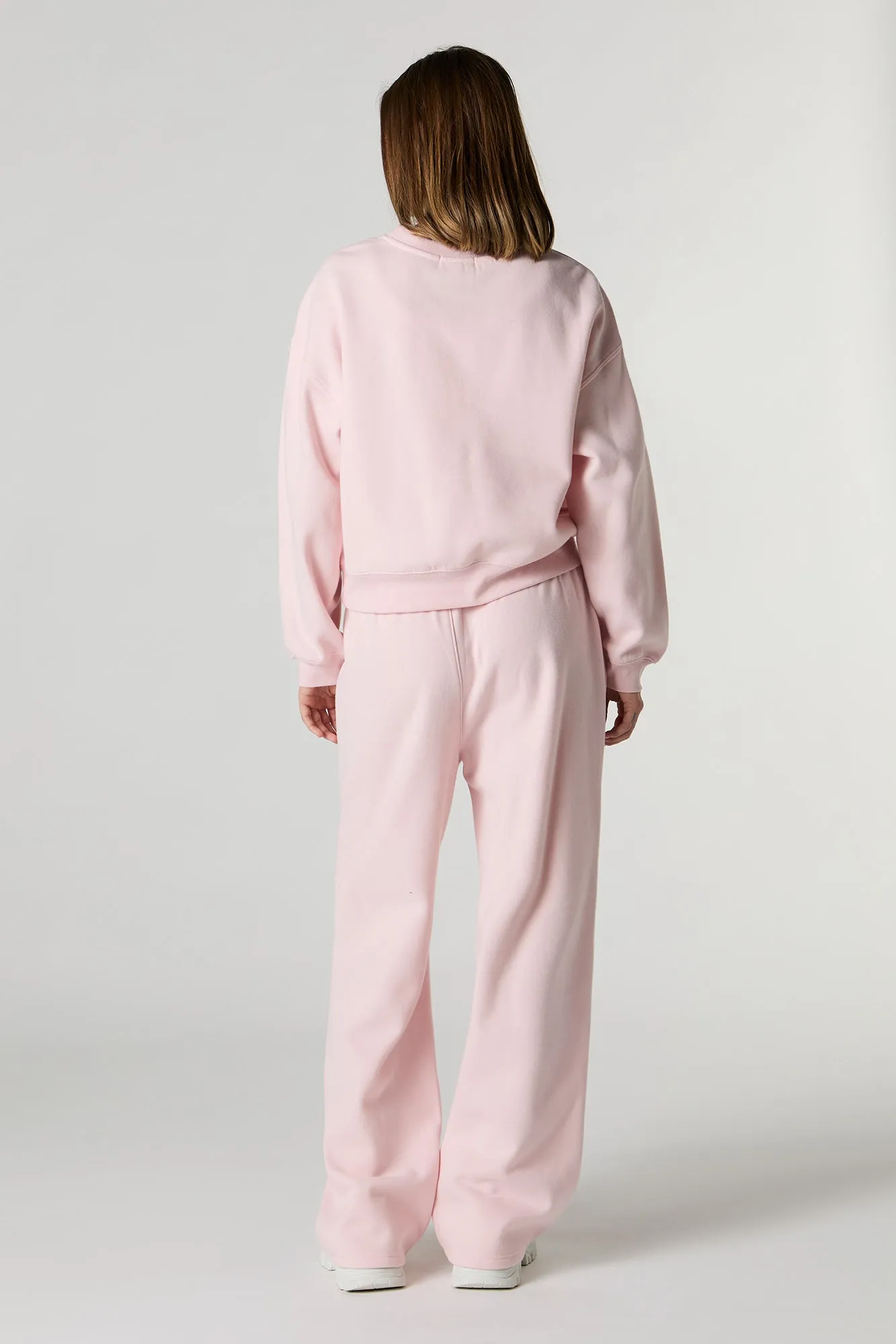 Fleece Varsity Wide Leg Sweatpant