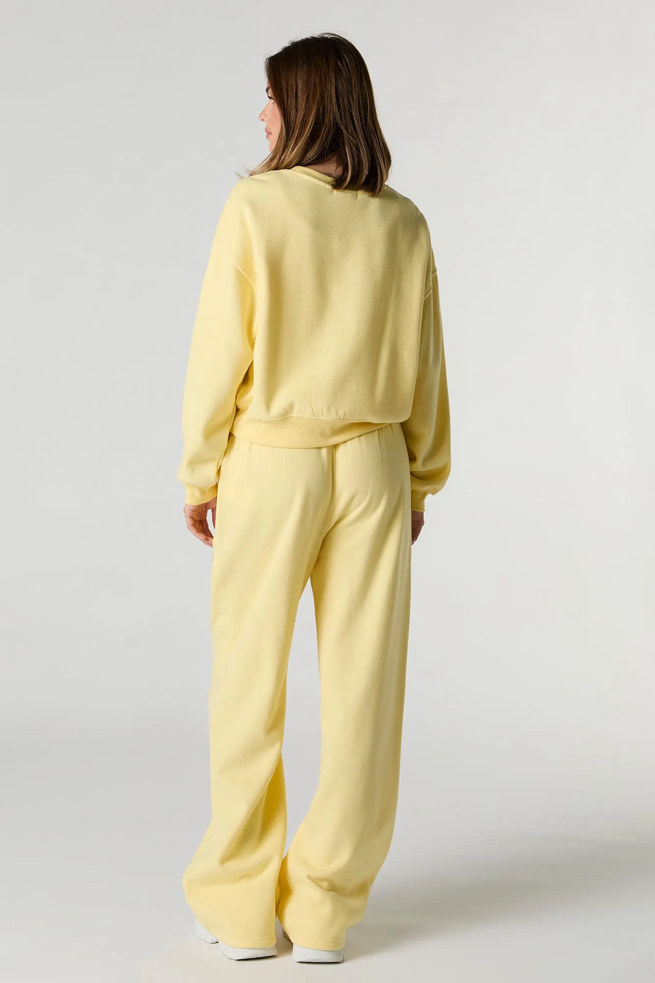 Fleece Varsity Wide Leg Sweatpant