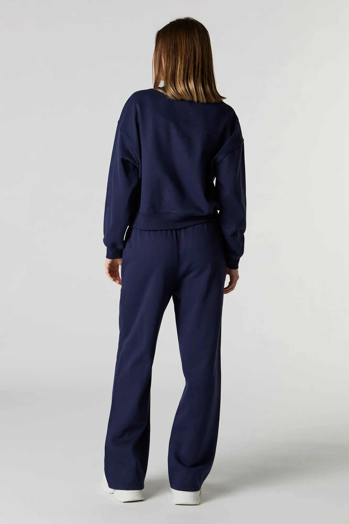 Fleece Varsity Wide Leg Sweatpant