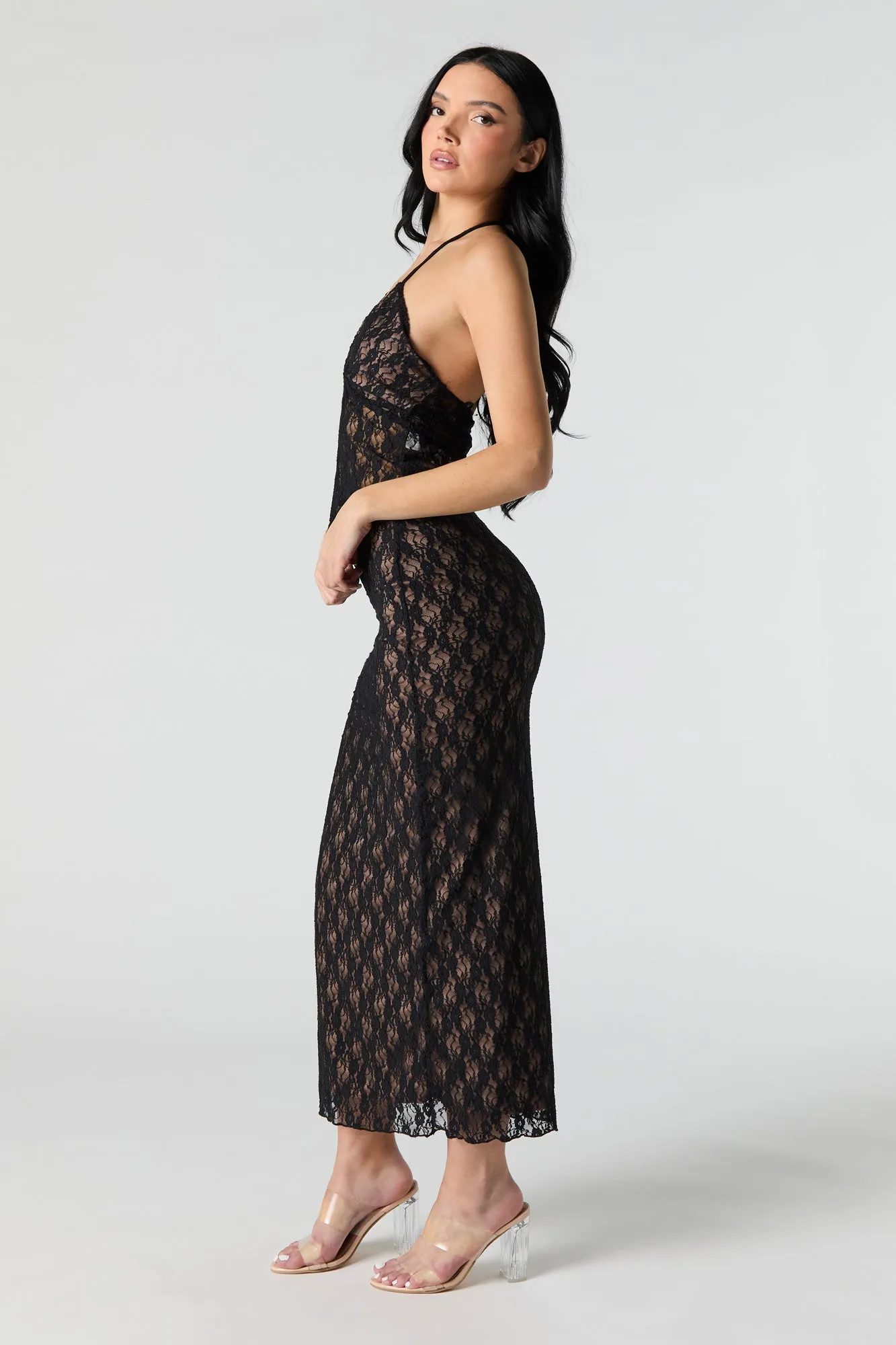 Floral Lace Midi Skirt