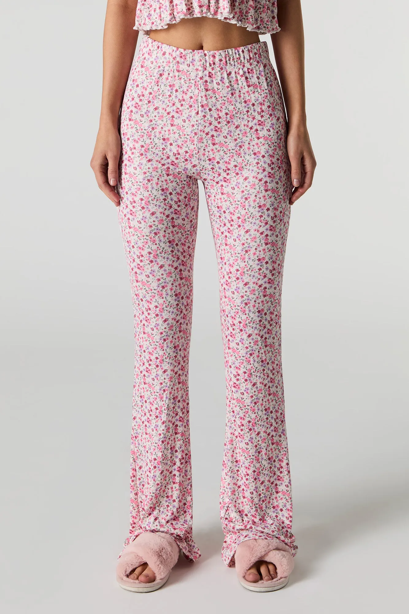 Floral Pointelle Knit Pajama Pant