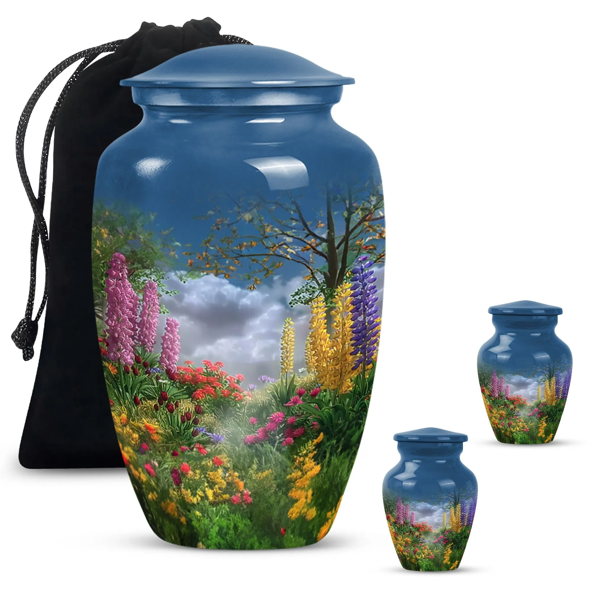 Flowers Memorial - Classic Cremation Urn for Women's Ashes