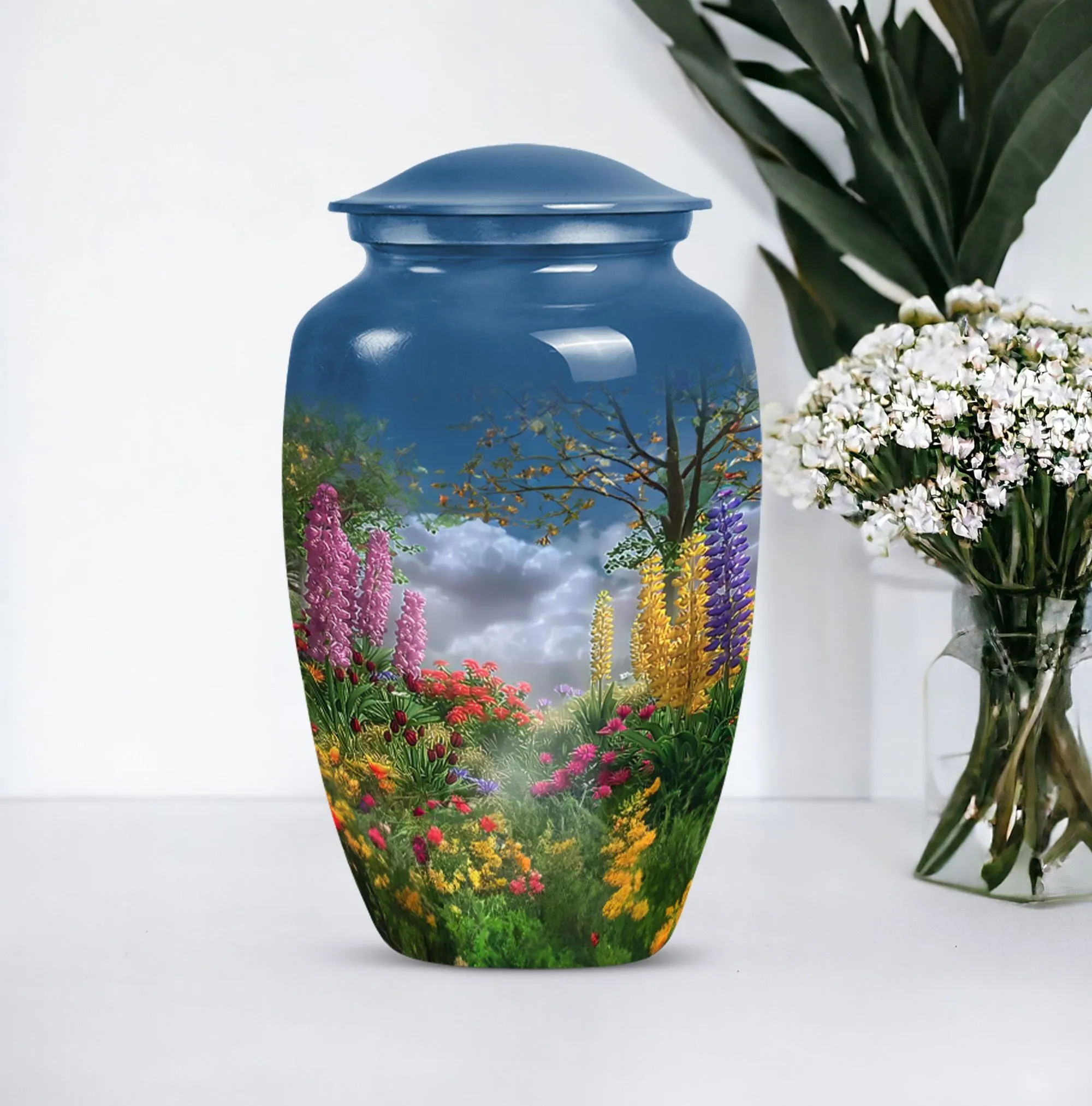 Flowers Memorial - Classic Cremation Urn for Women's Ashes