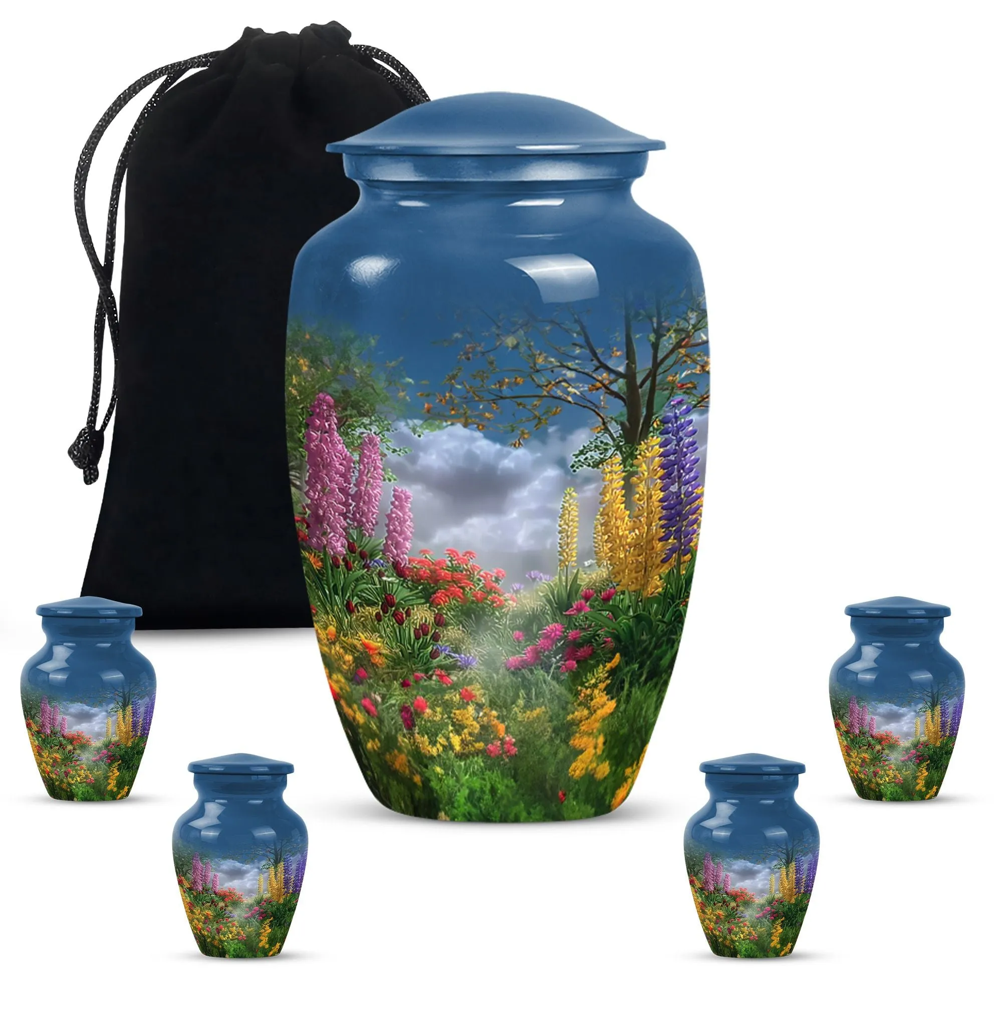 Flowers Memorial - Classic Cremation Urn for Women's Ashes