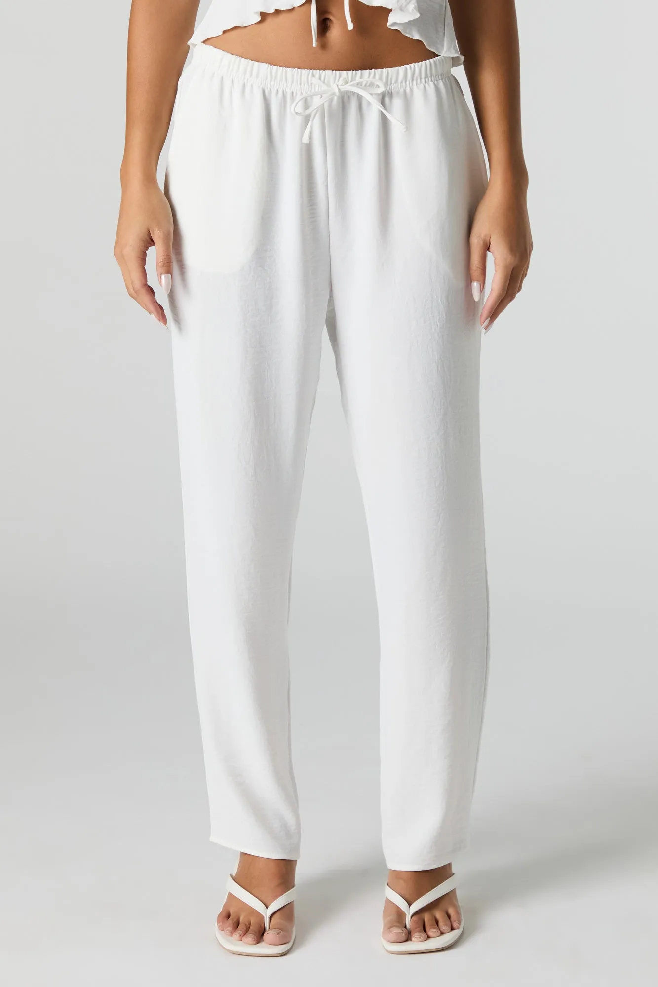 Flowy Drawstring Straight Leg Pant