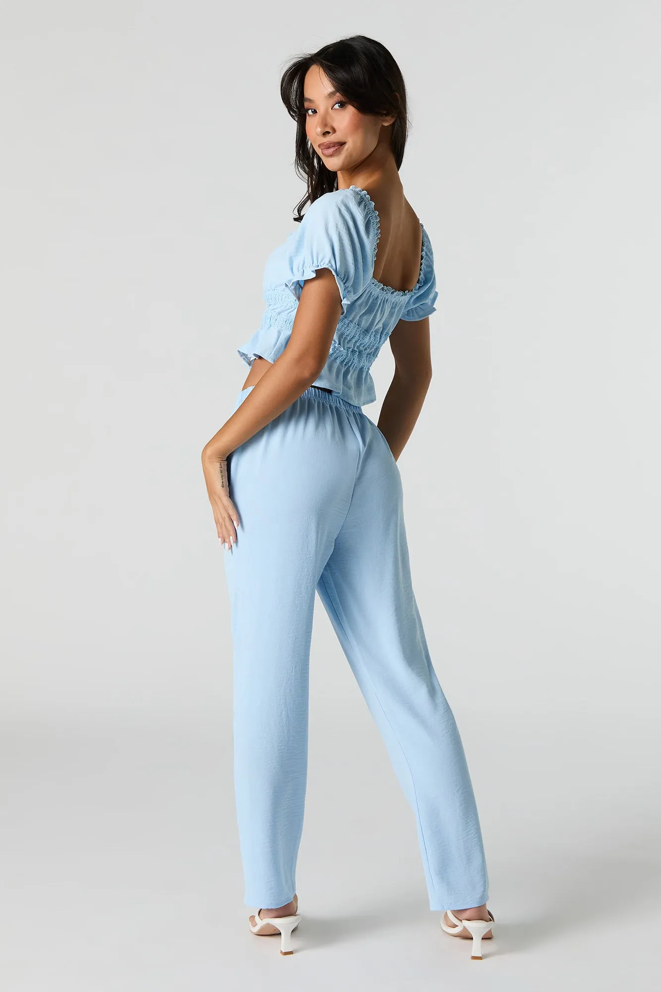 Flowy Drawstring Straight Leg Pant