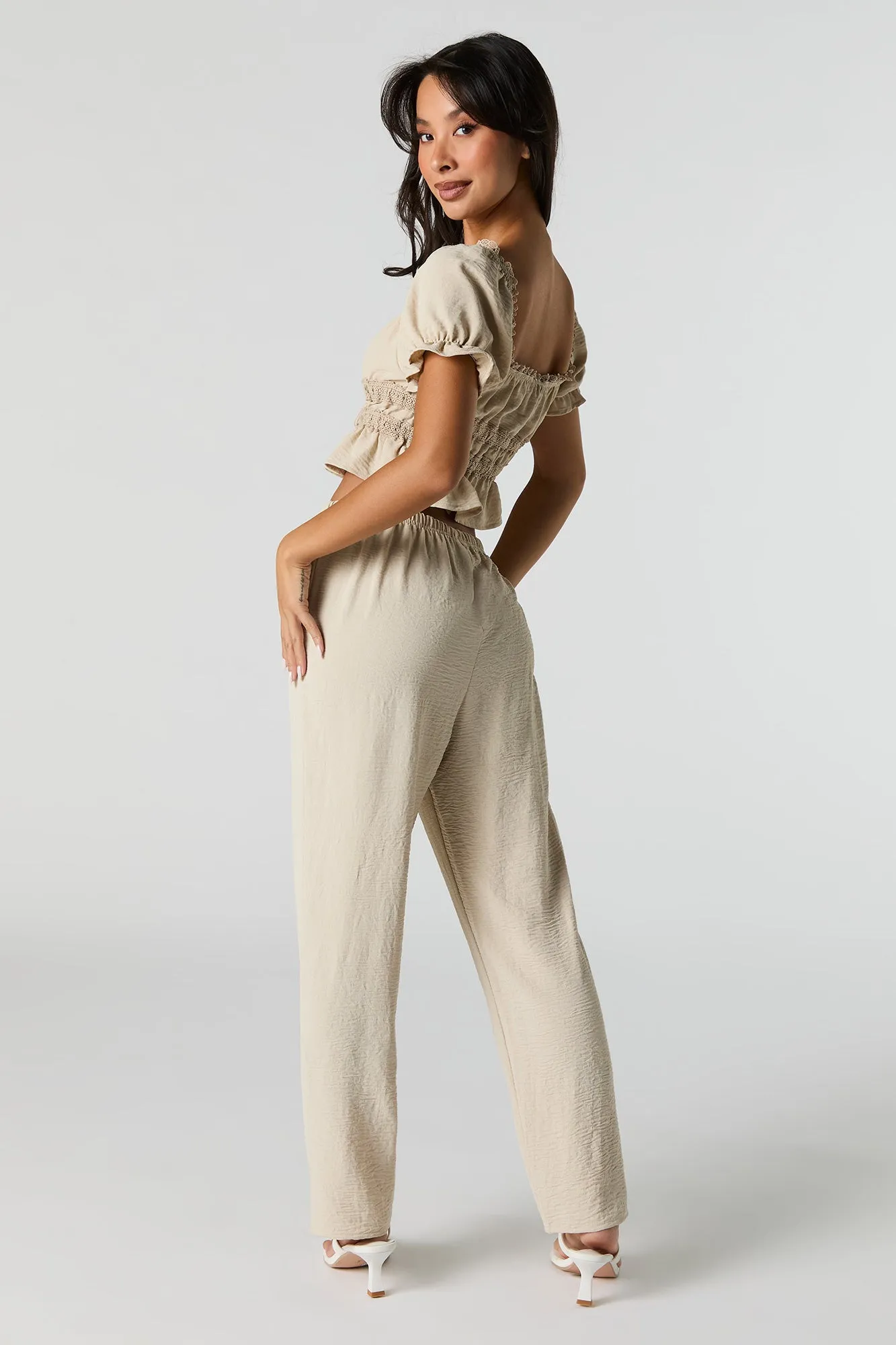 Flowy Drawstring Straight Leg Pant