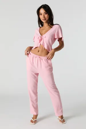 Flowy Drawstring Straight Leg Pant