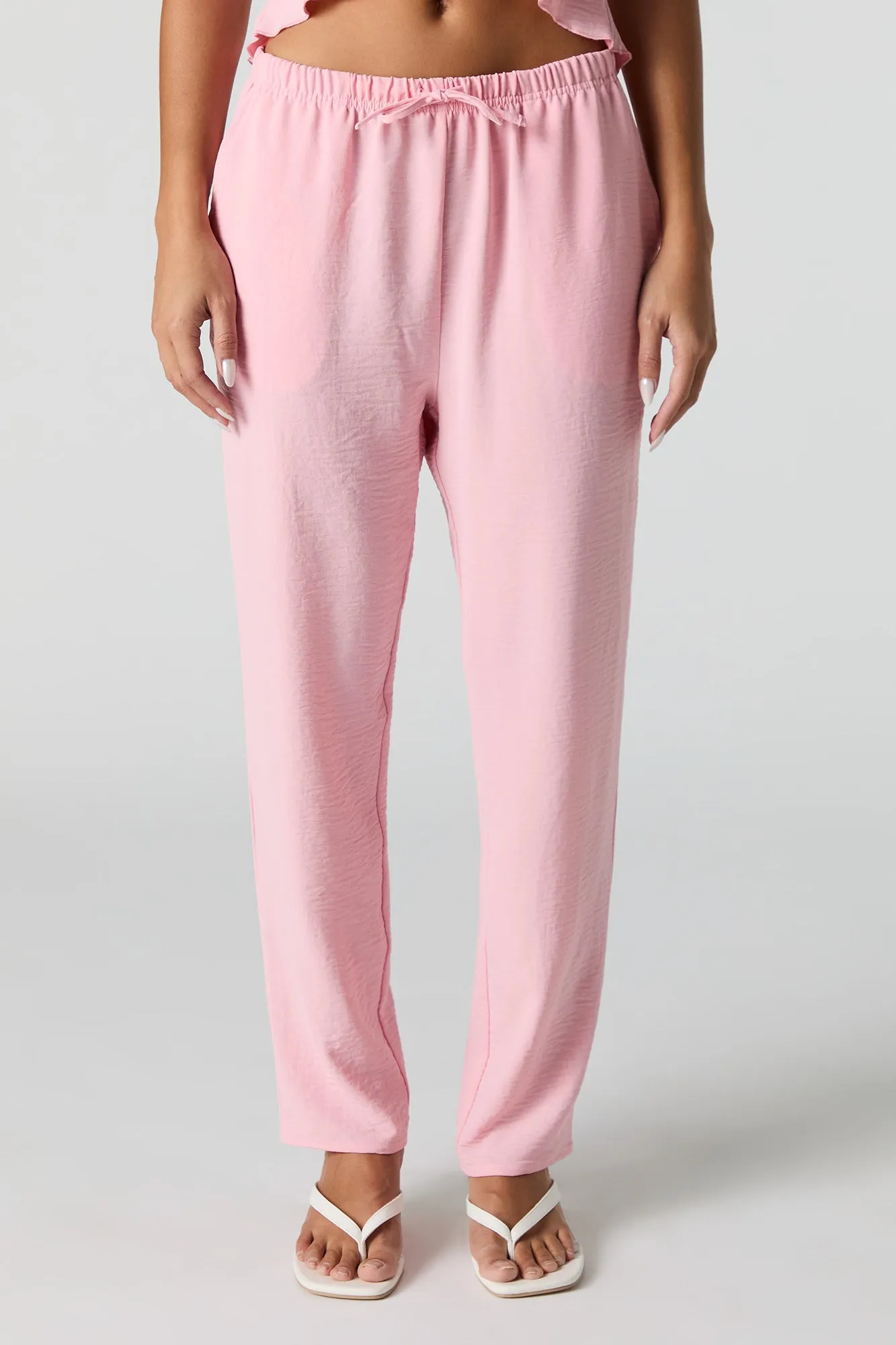 Flowy Drawstring Straight Leg Pant