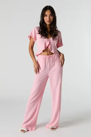 Flowy Drawstring Wide Leg Pant