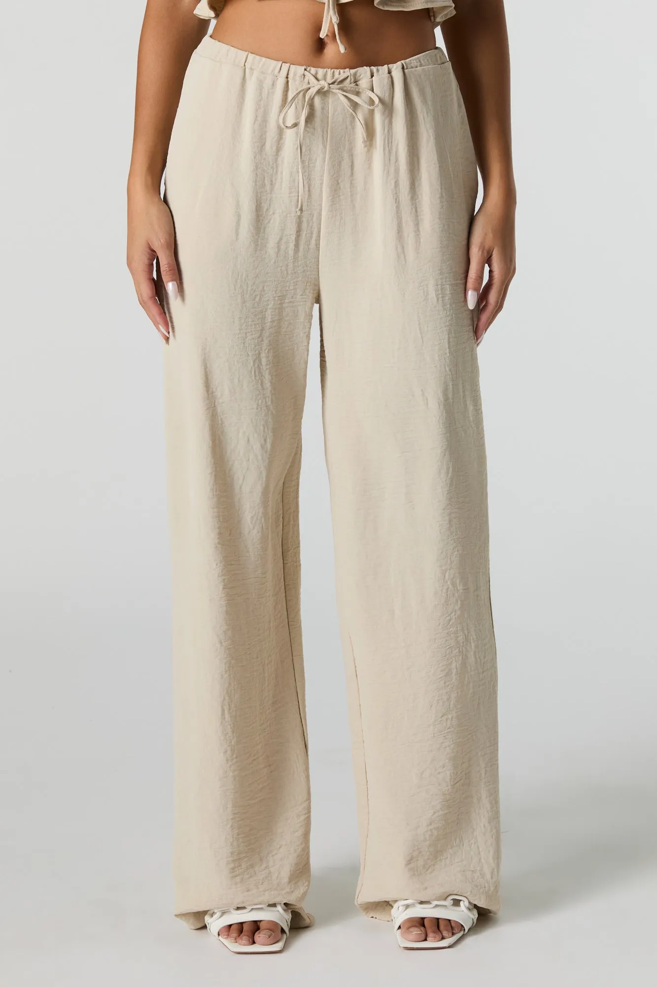Flowy Drawstring Wide Leg Pant
