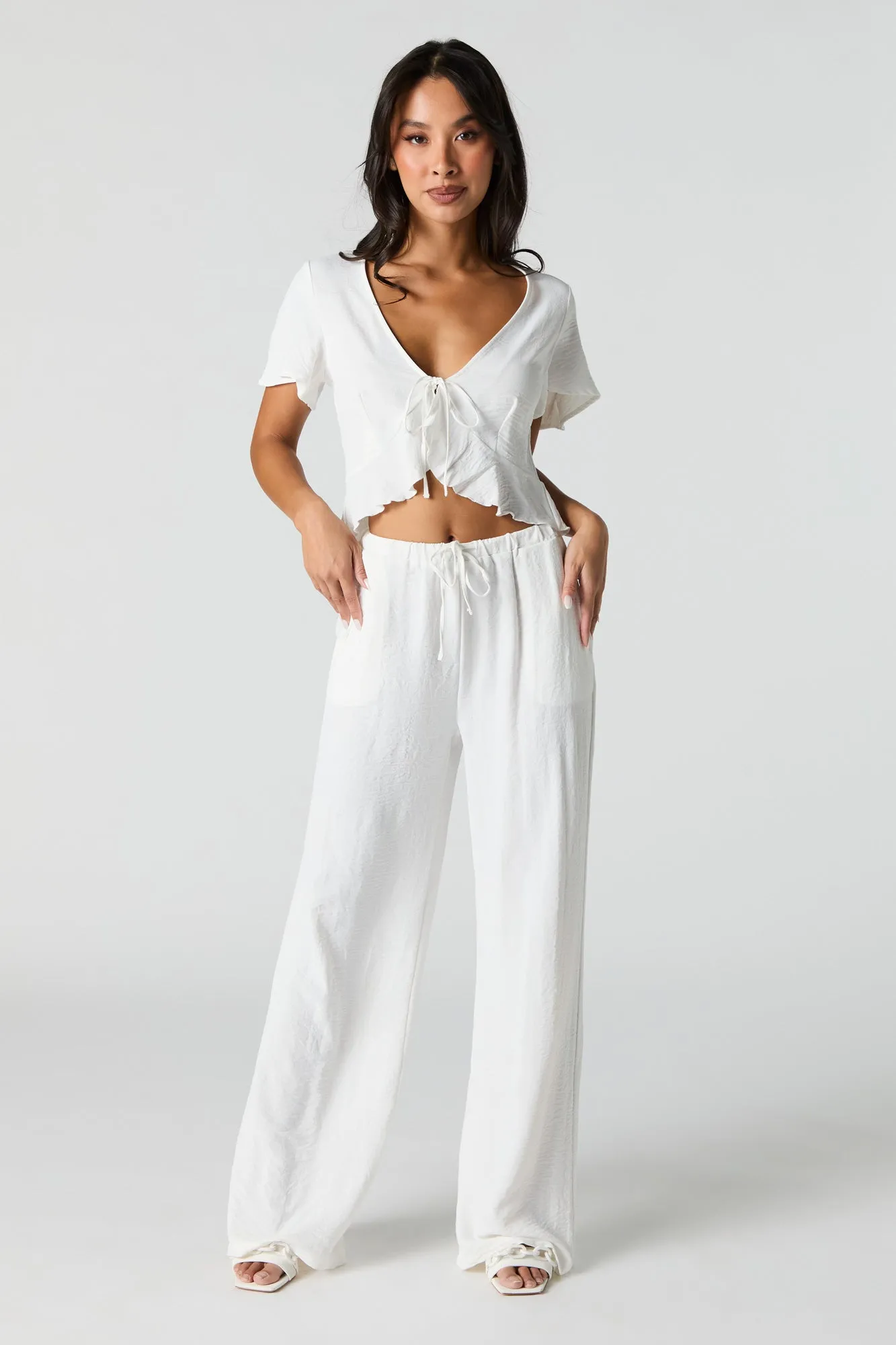 Flowy Drawstring Wide Leg Pant