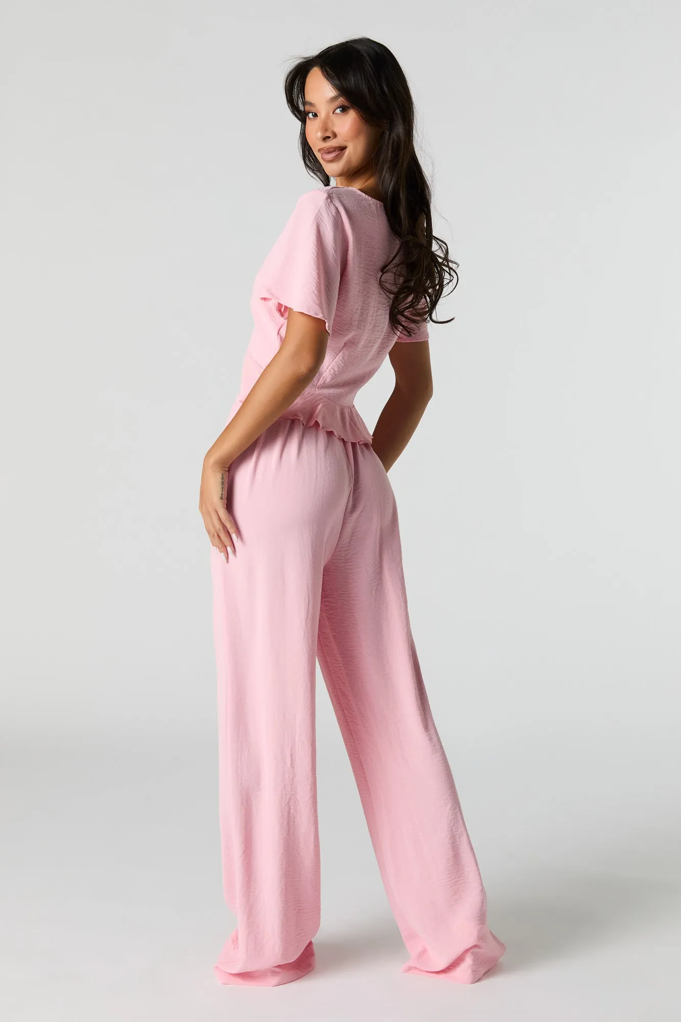 Flowy Drawstring Wide Leg Pant