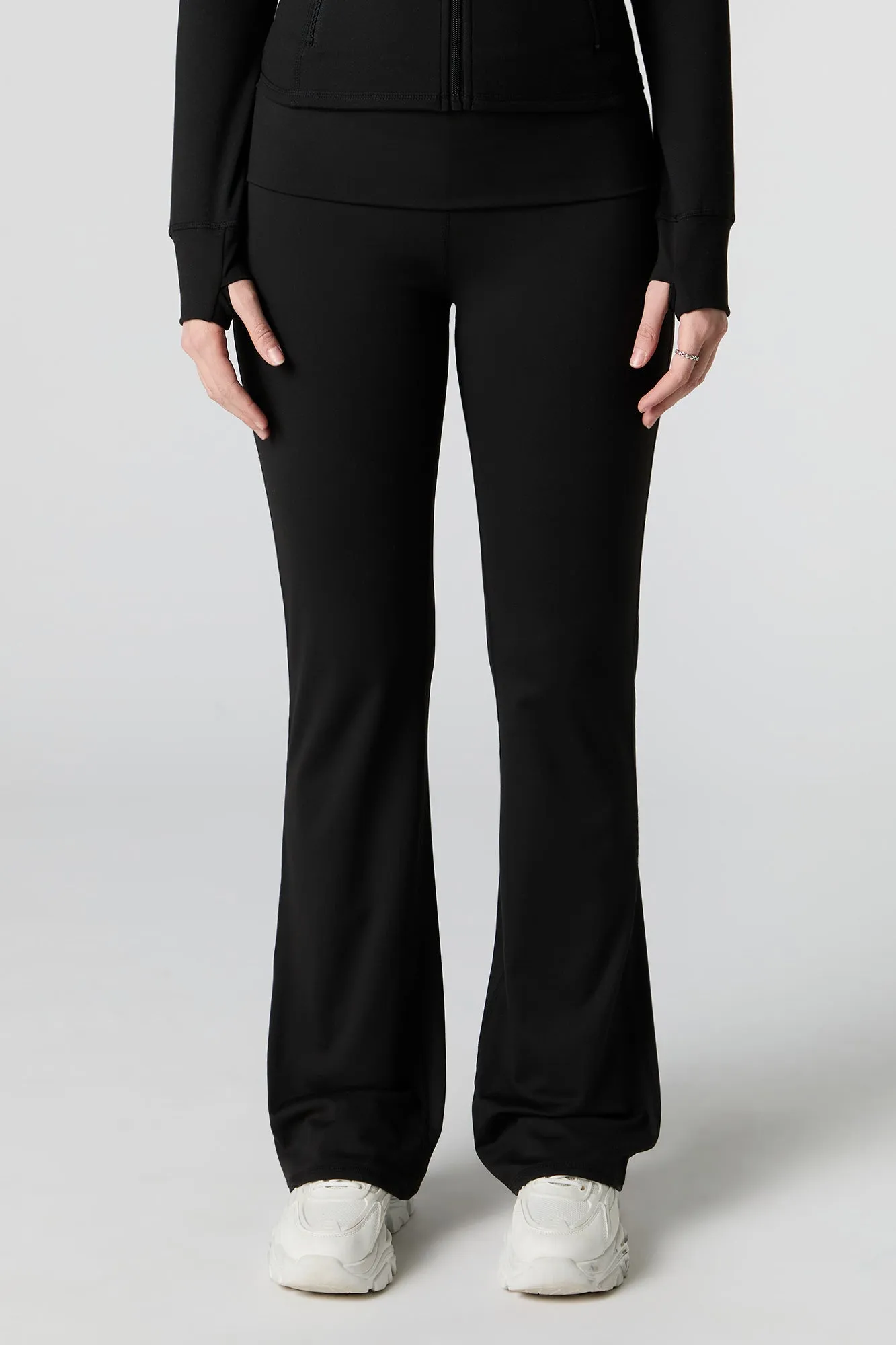 Foldover Waist Flare Legging