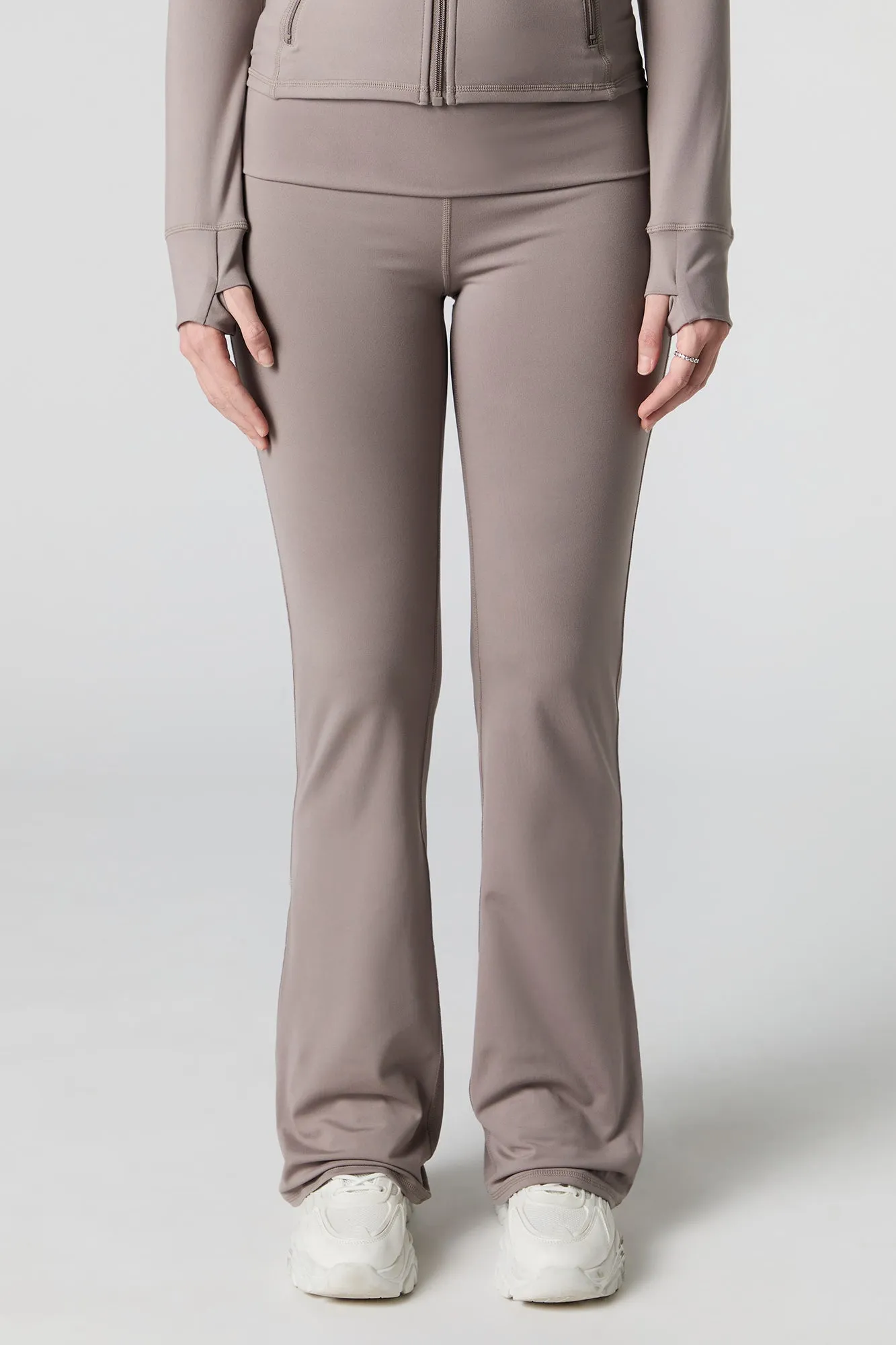 Foldover Waist Flare Legging