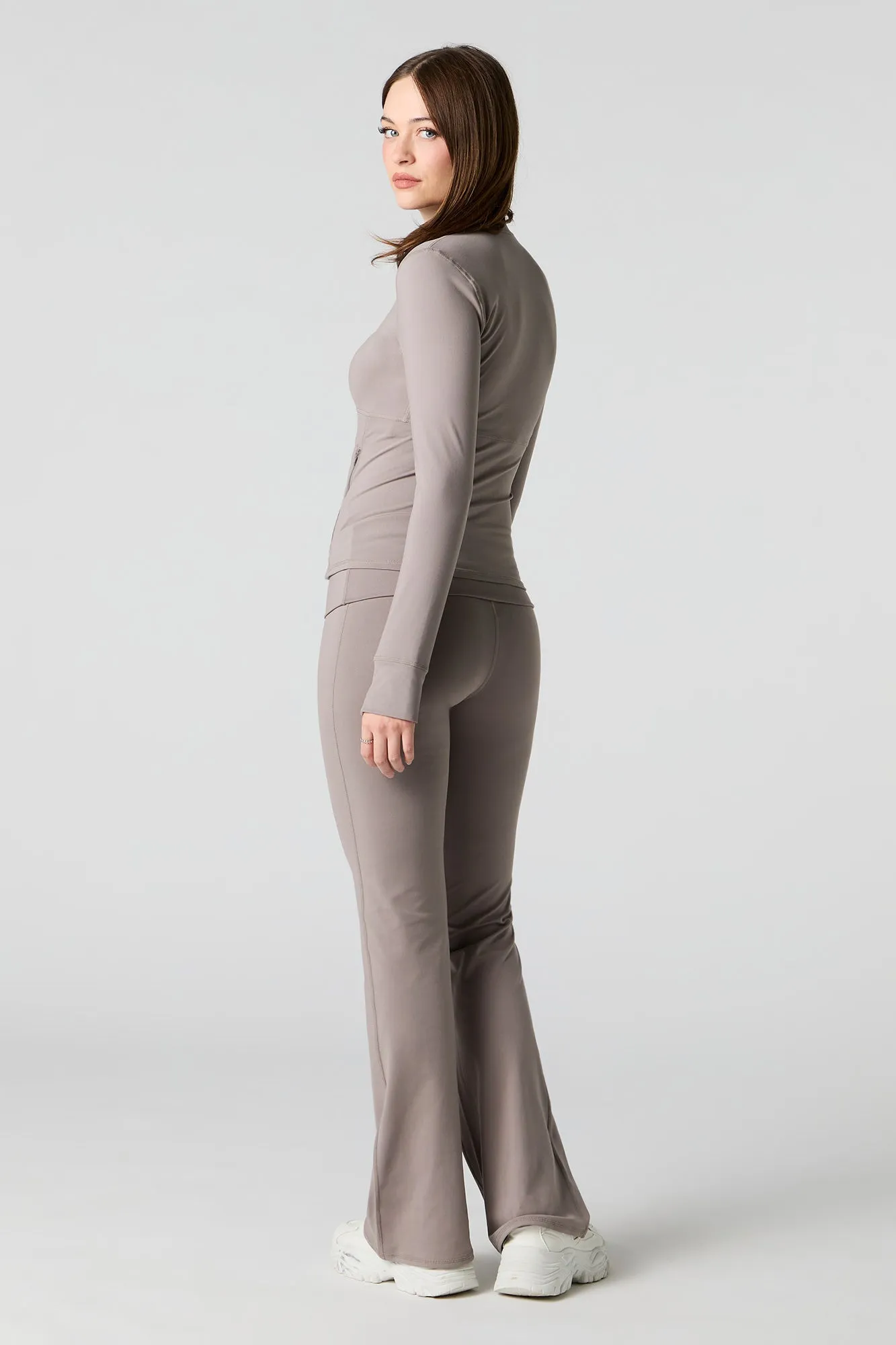 Foldover Waist Flare Legging