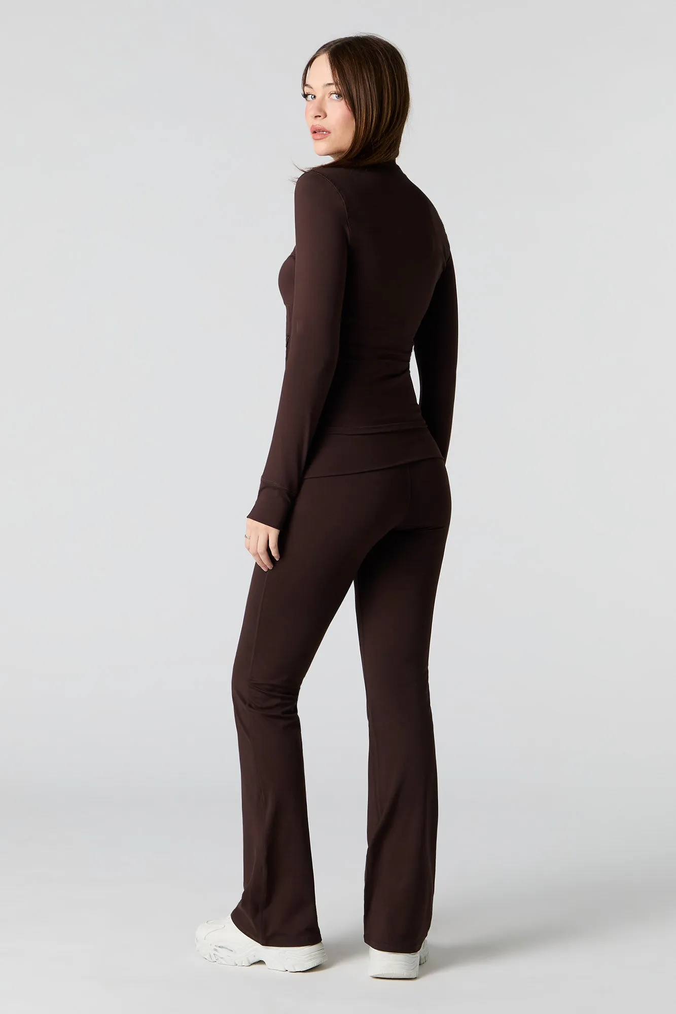 Foldover Waist Flare Legging