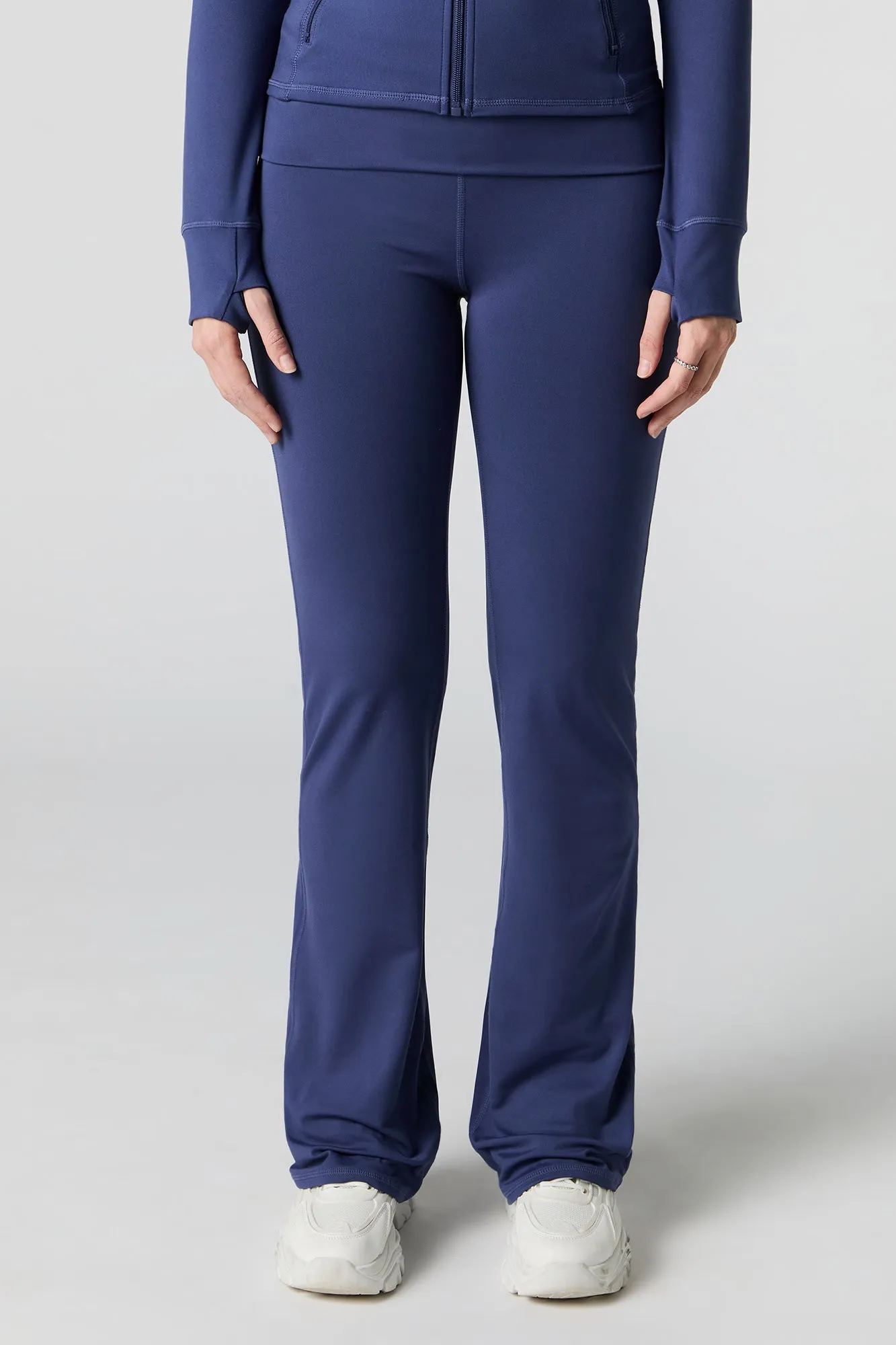 Foldover Waist Flare Legging