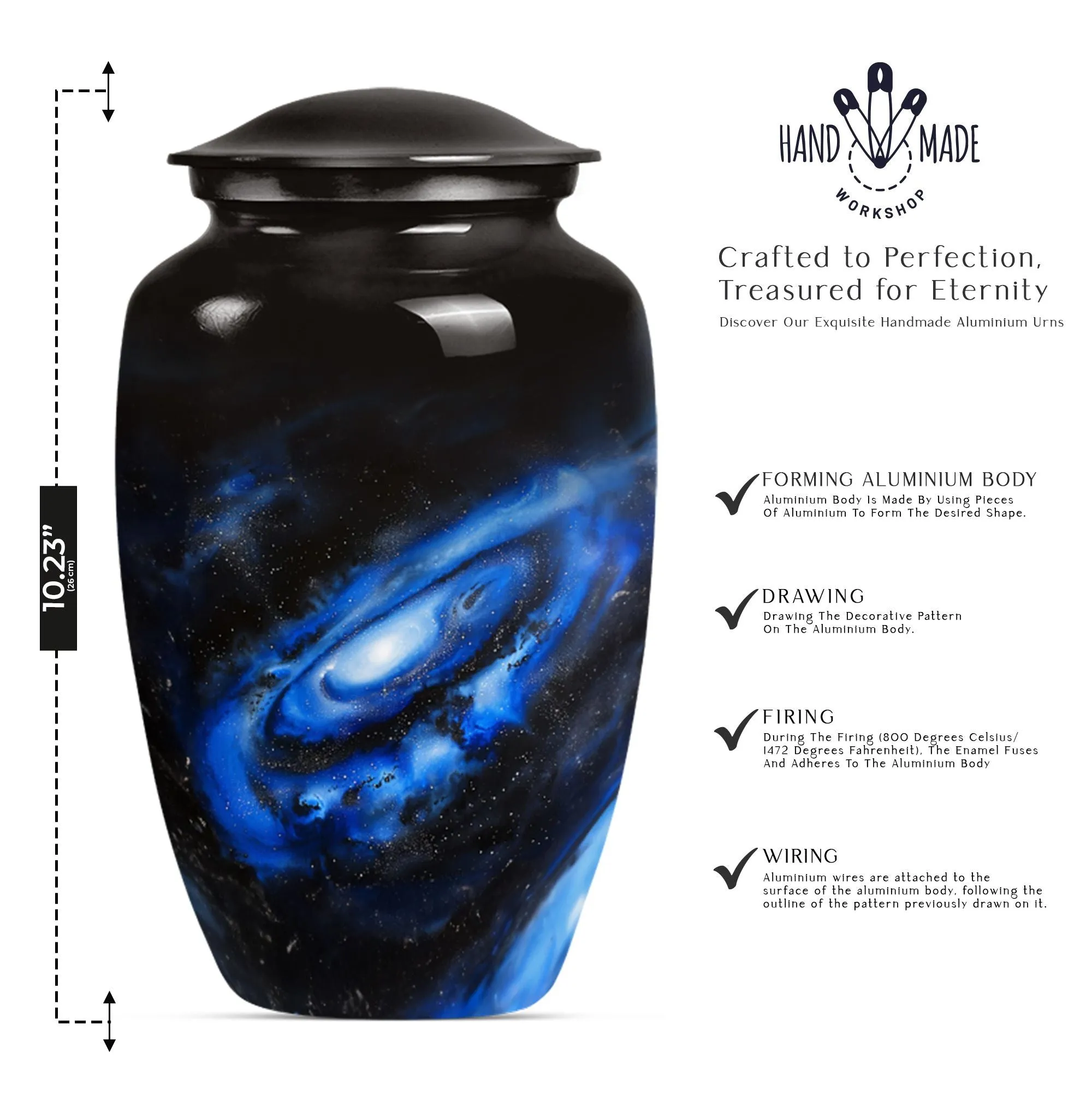 Galaxy Urn in Purple Meadow Theme - Cremation Urn for Women