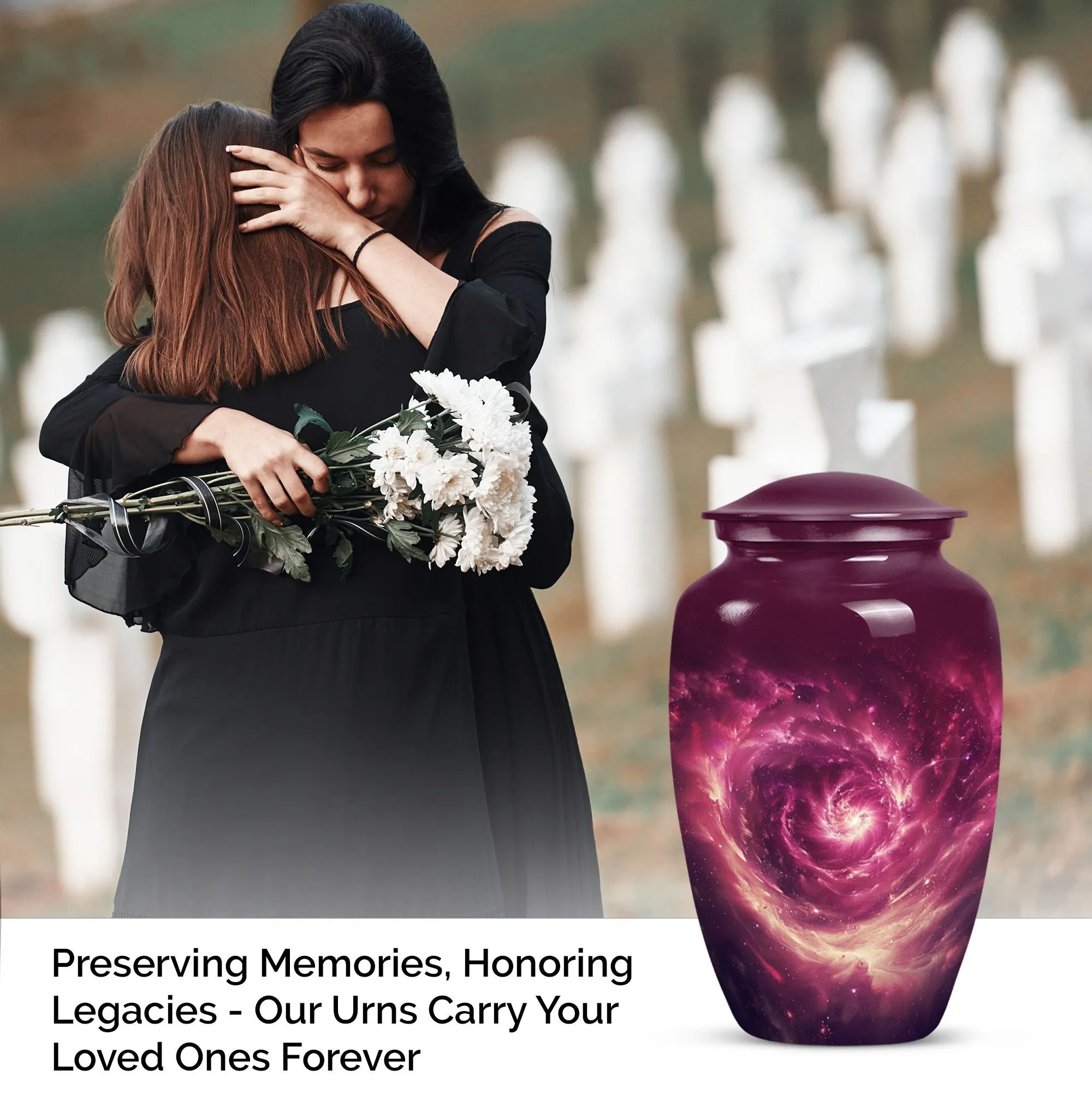 Galaxy Urn:  Purple Meadow Urn For Women's Ashes