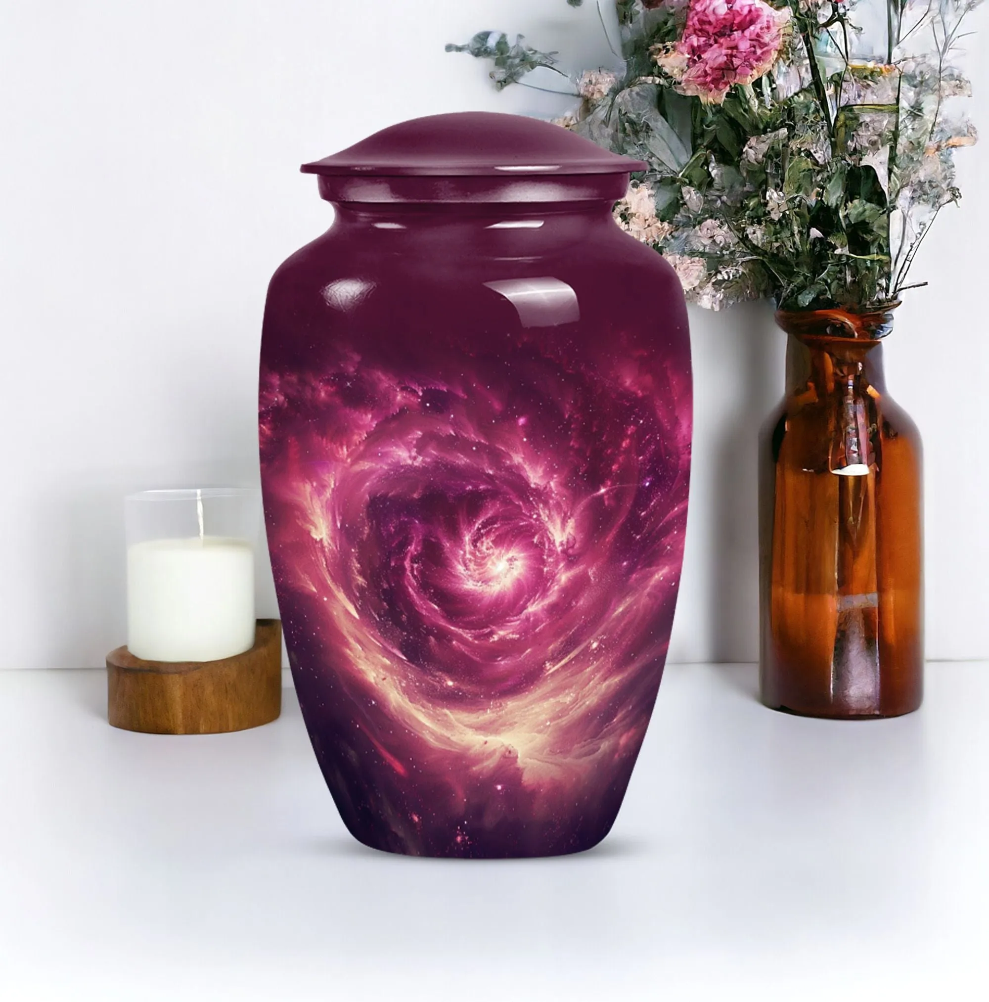 Galaxy Urn:  Purple Meadow Urn For Women's Ashes
